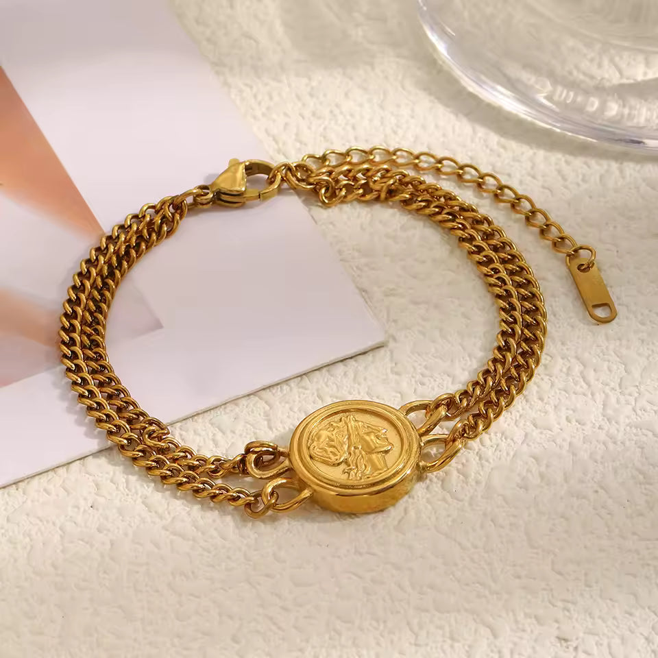 Gold Coin Chain Bracelet