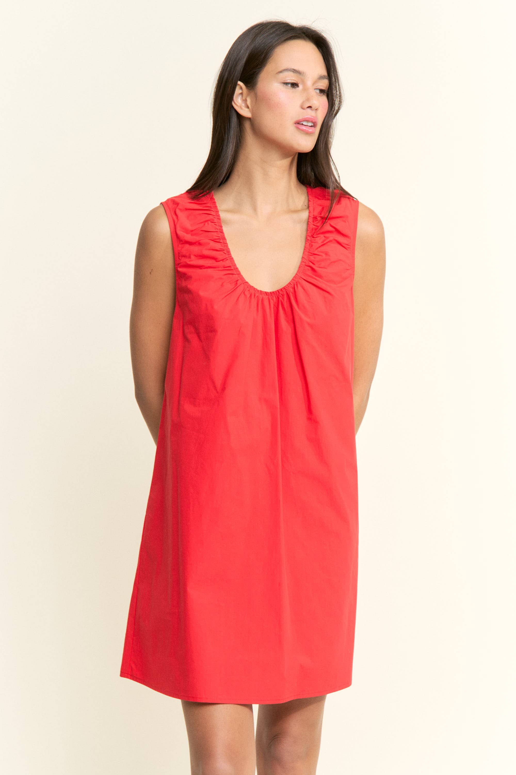 Scoop Neckline Sleeveless Mini Dress