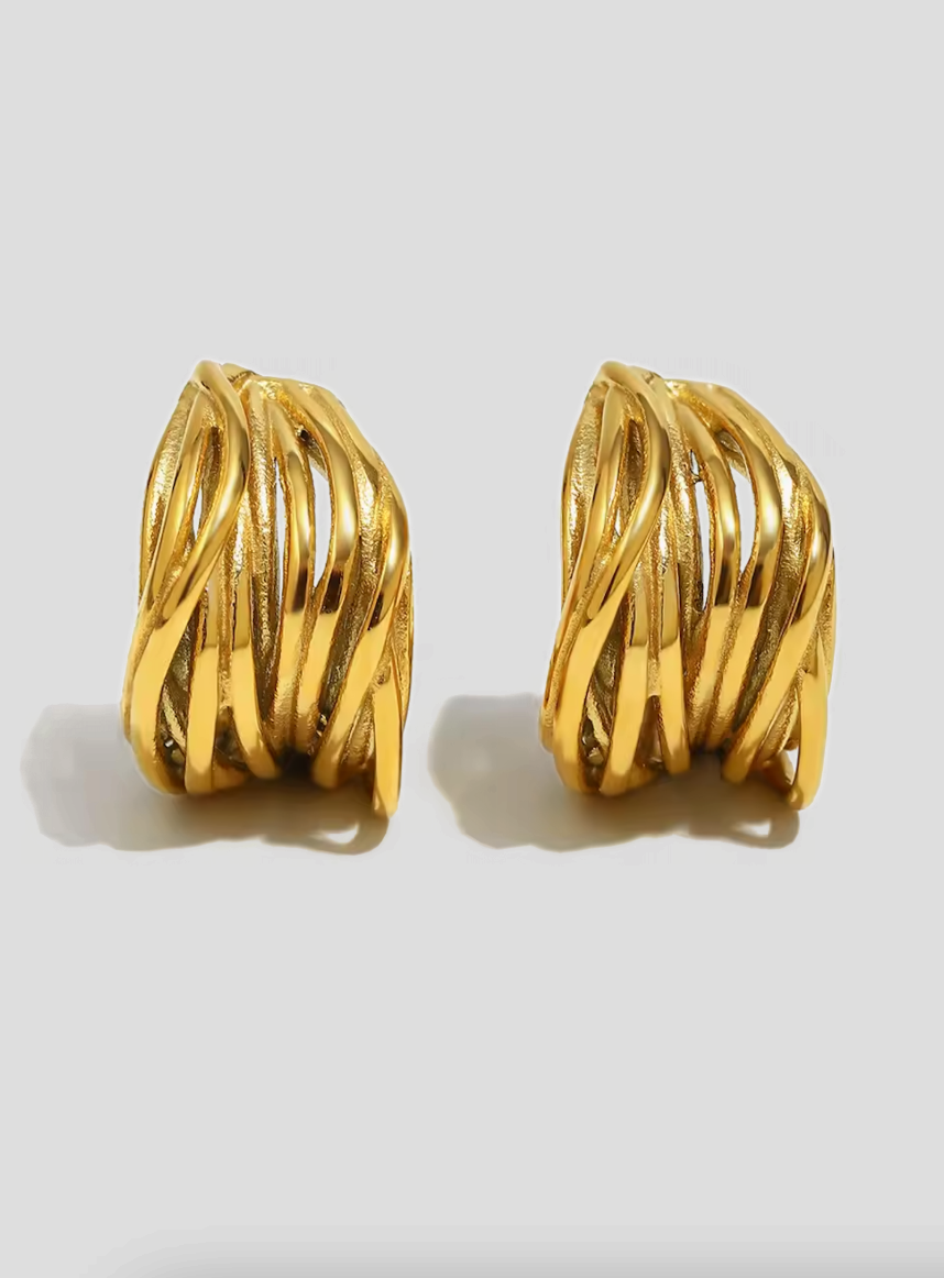 Textured Sculptural Hoop Earrings