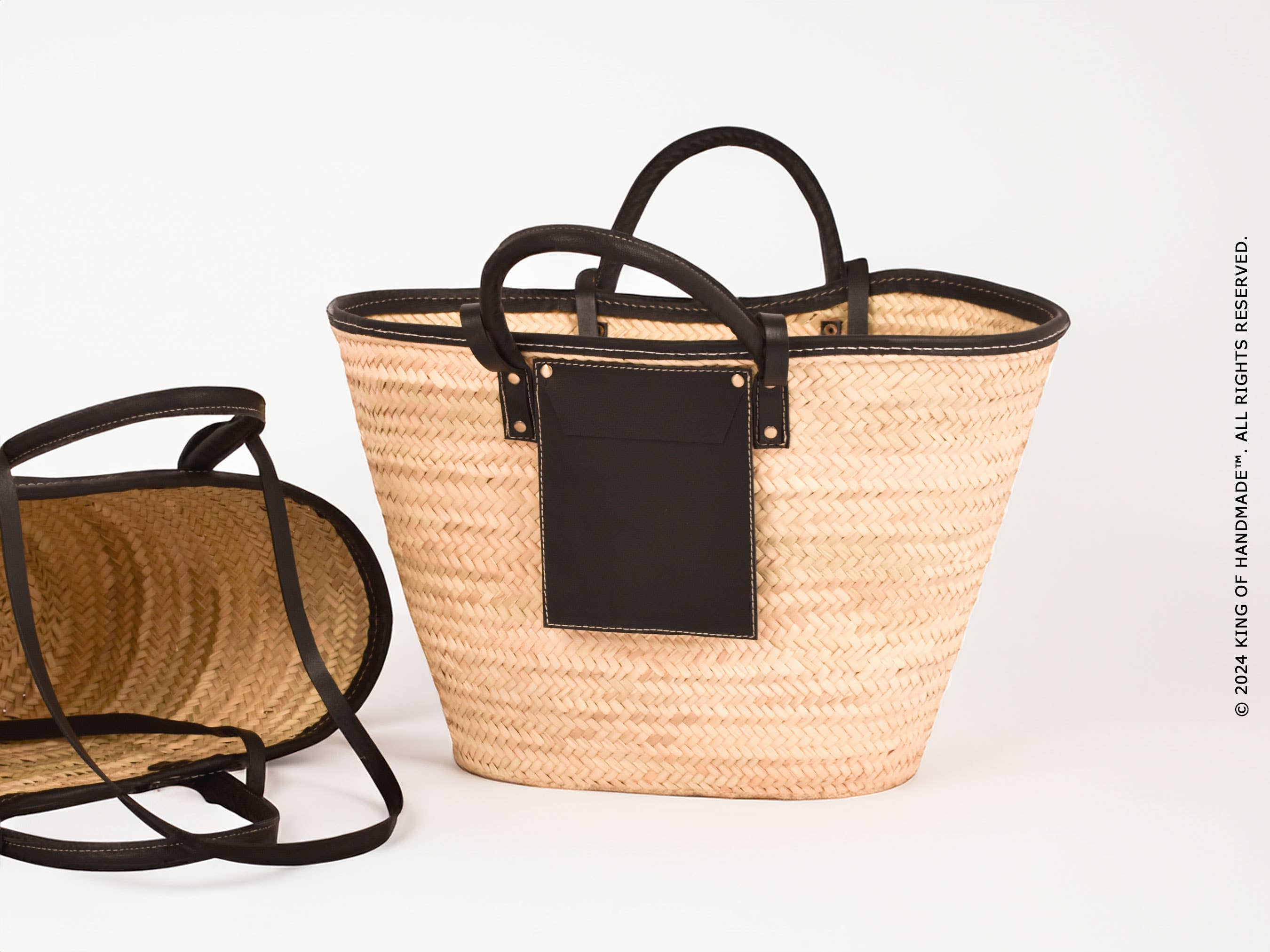 Woven Straw Shoulder Tote Bag