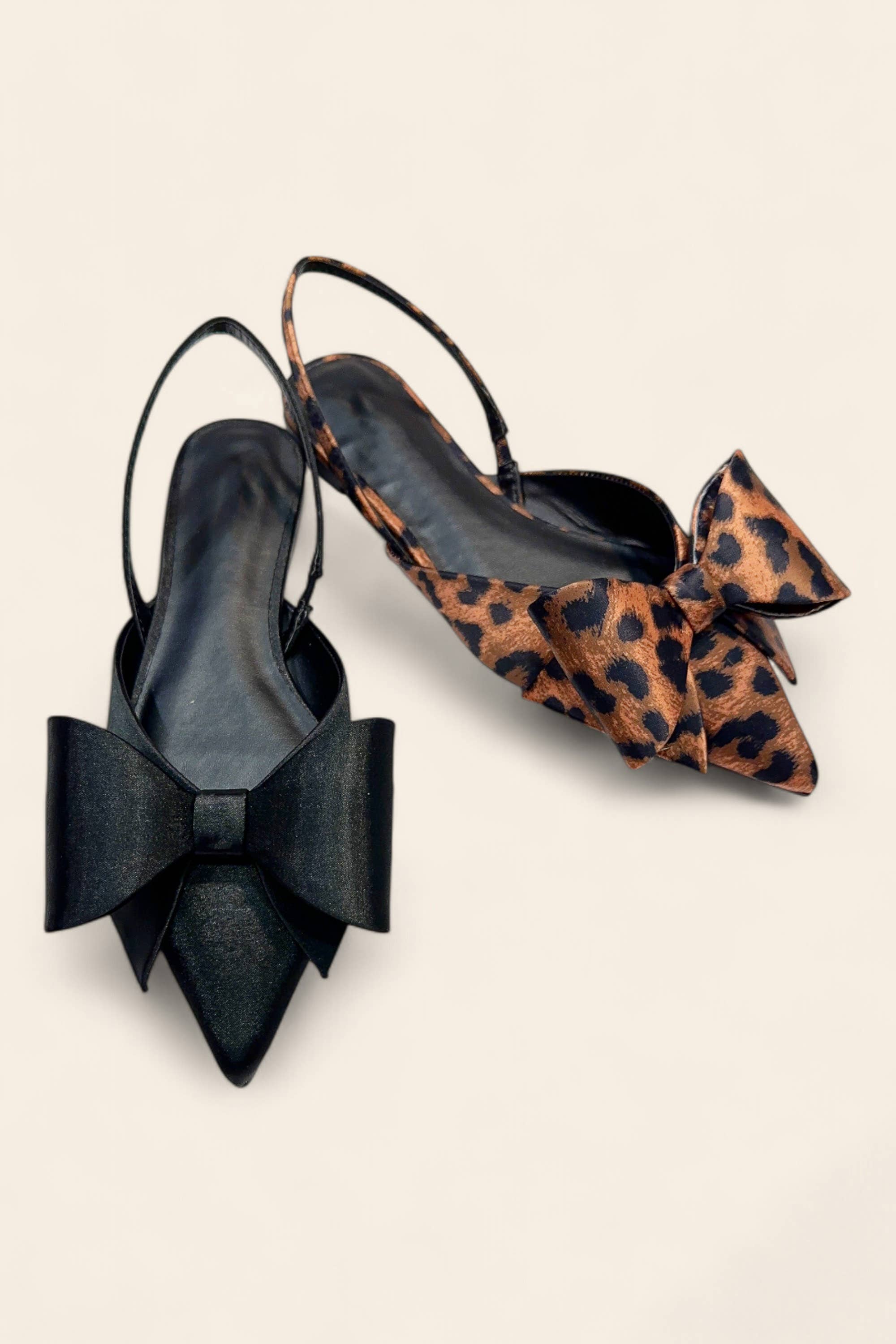 Satin Bow Slingback Flat