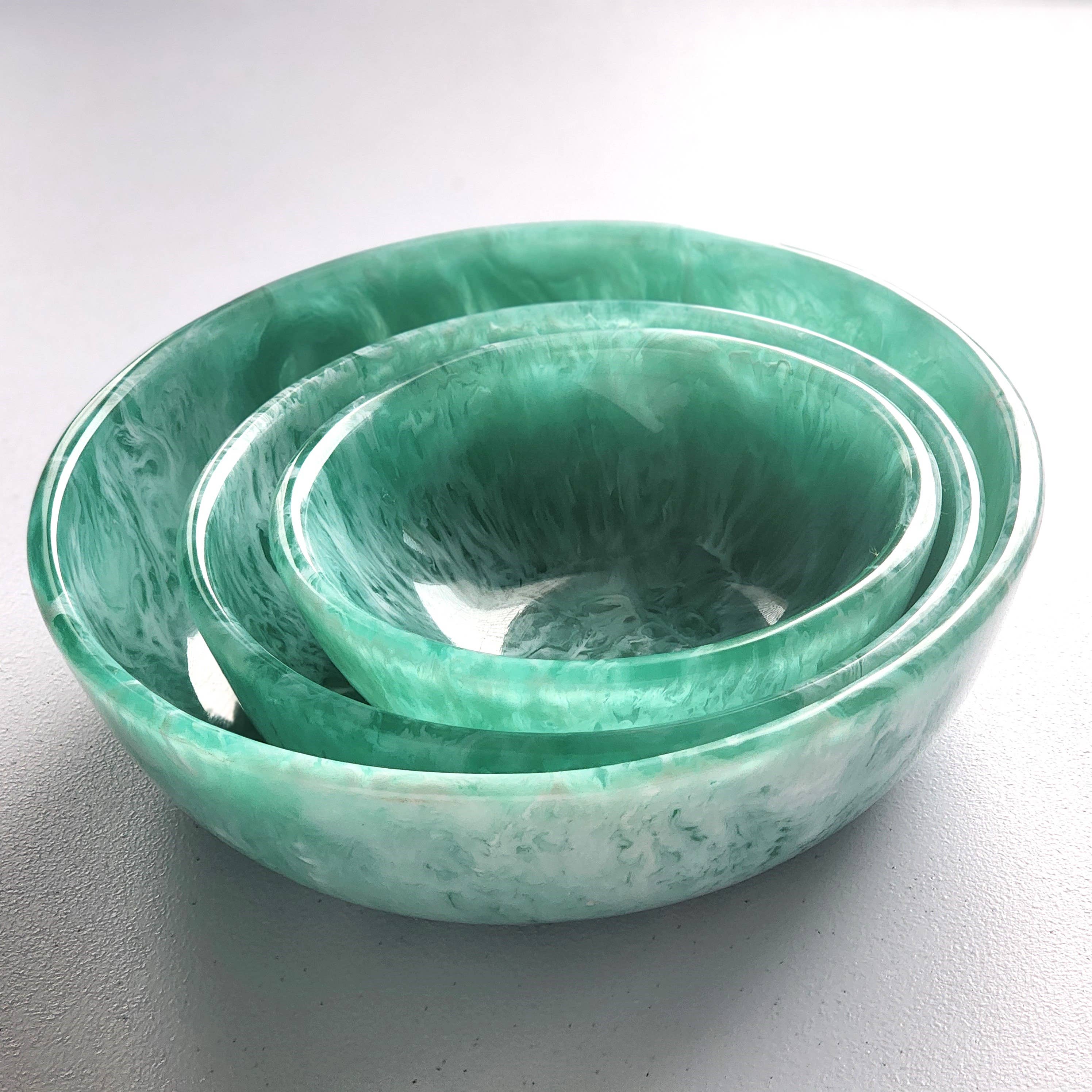 Set of 3 Resin Serving Bowls teal front | MILK MONEY milkmoney.co | white elephant gift ideas, gift, mother's day gift ideas, white elephant gift, gift shops near me