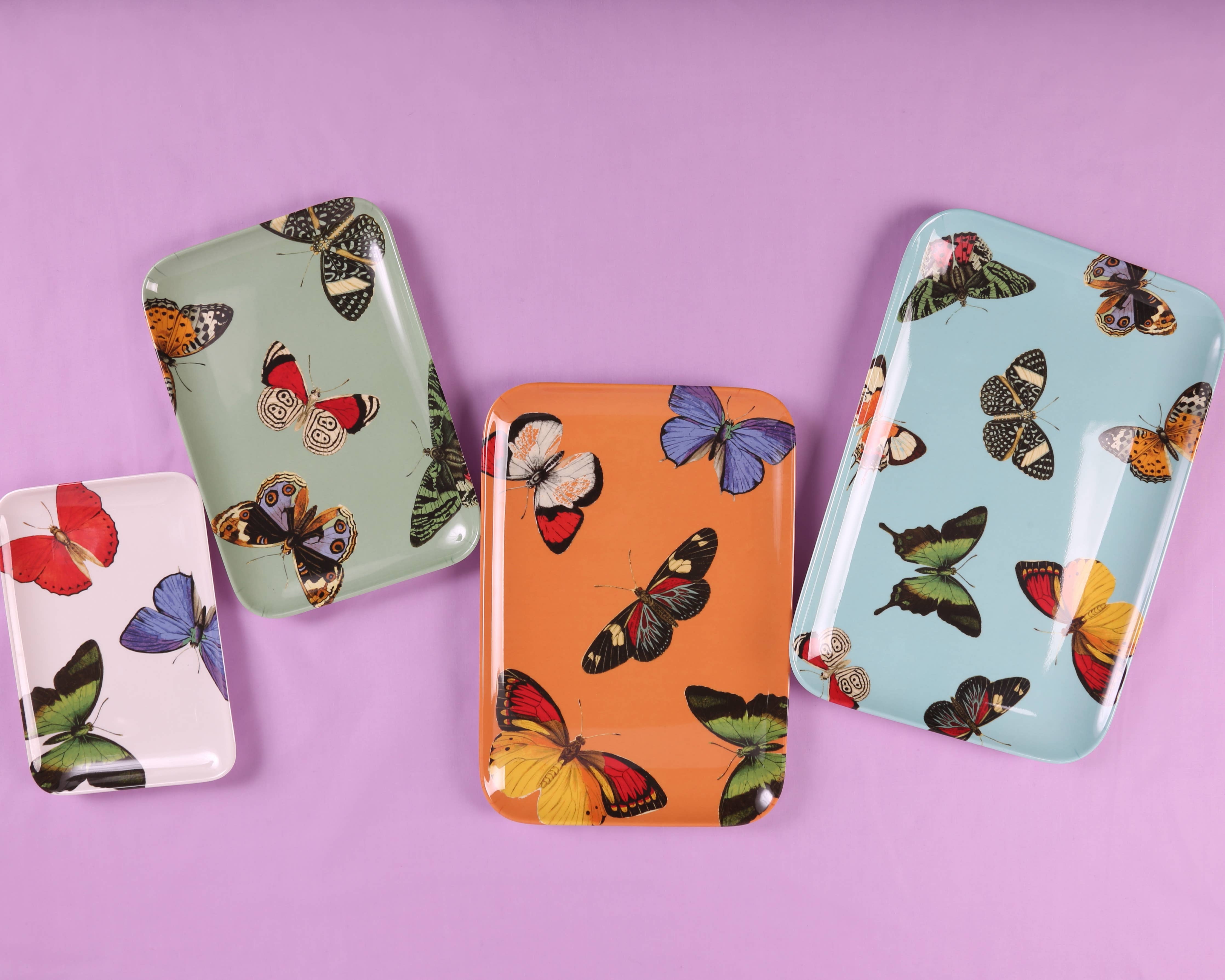 Metamorphosis Butterfly Rectangle Valet Tray Set