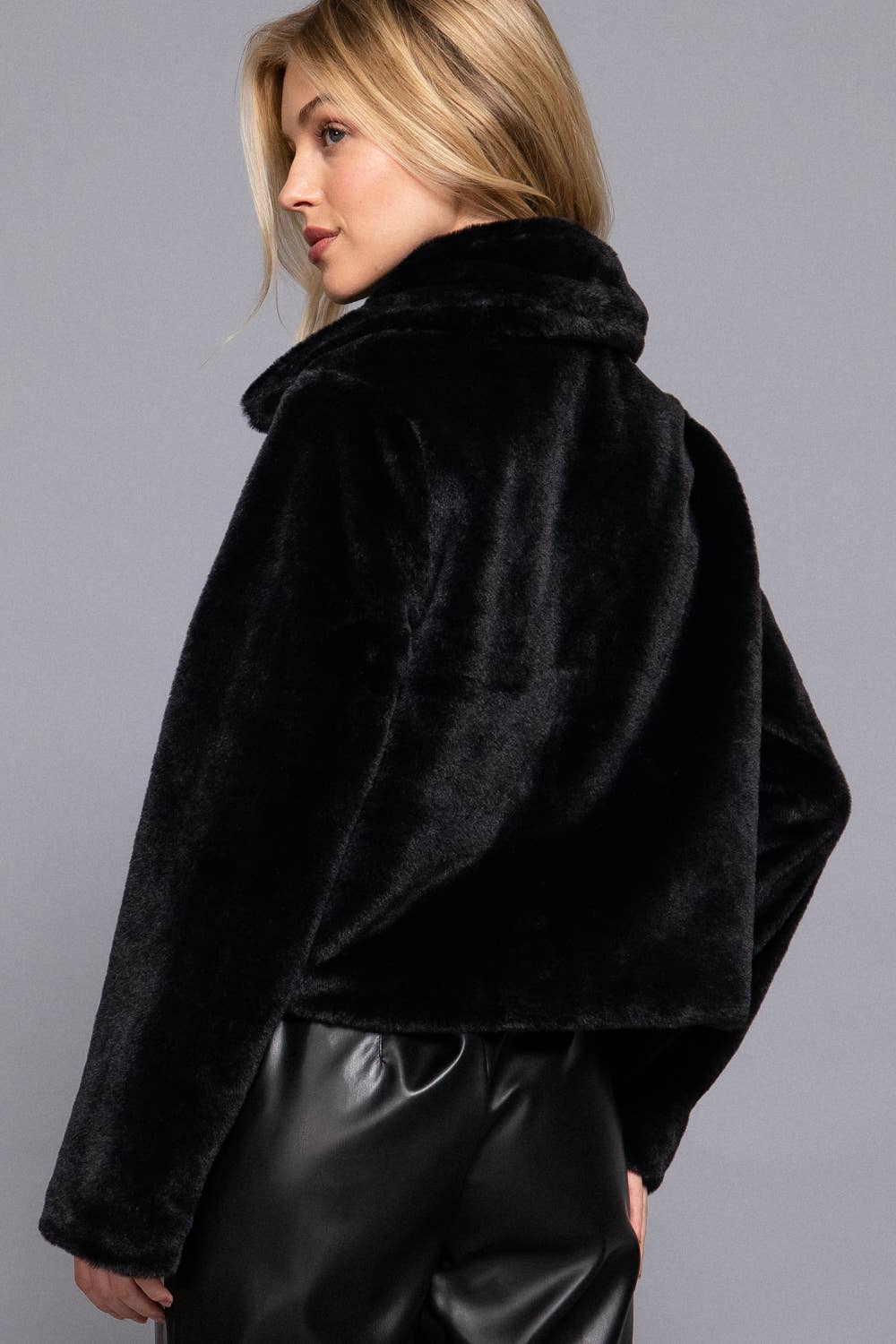 Toggle Button Fur Duffle Jacket