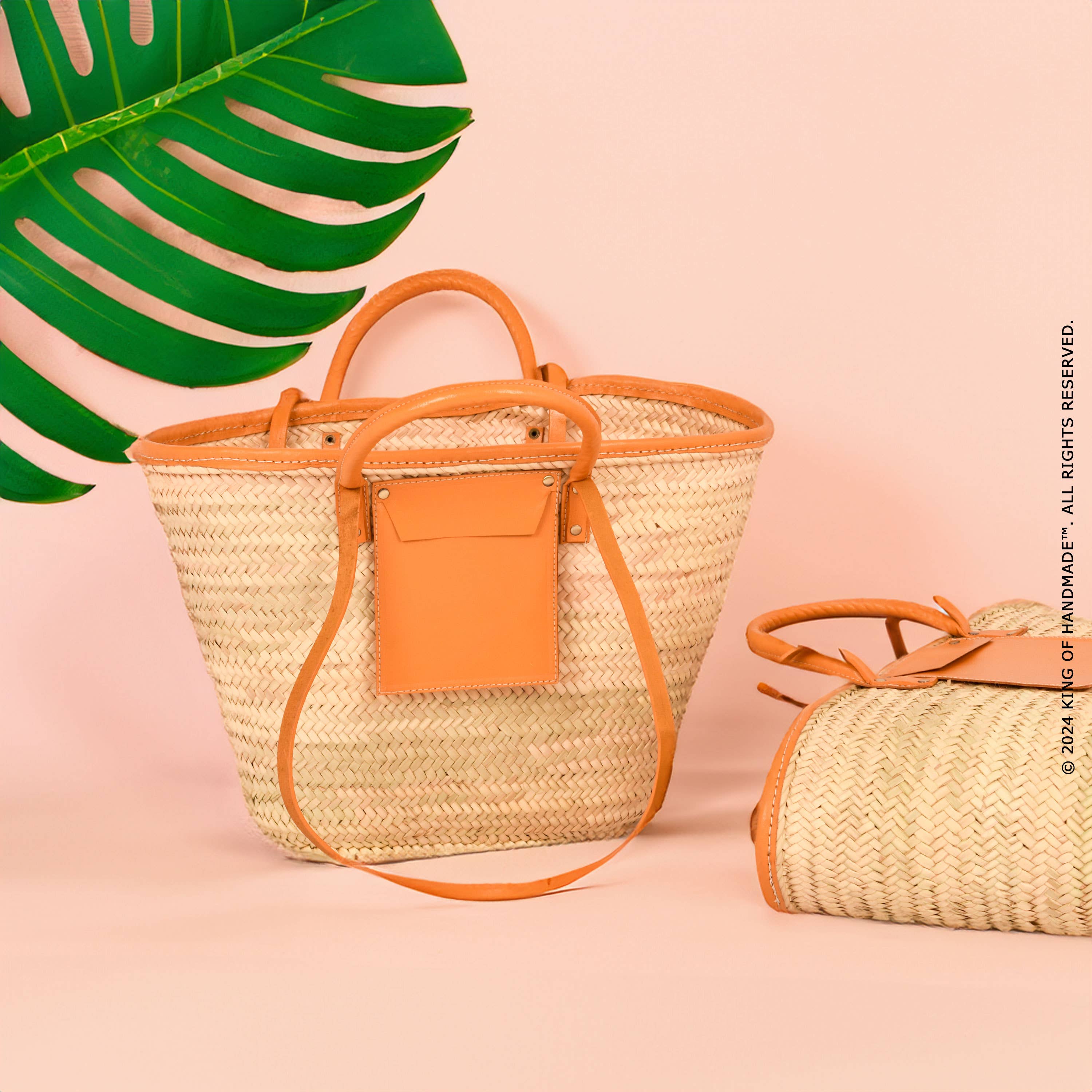Woven Straw Shoulder Tote Bag