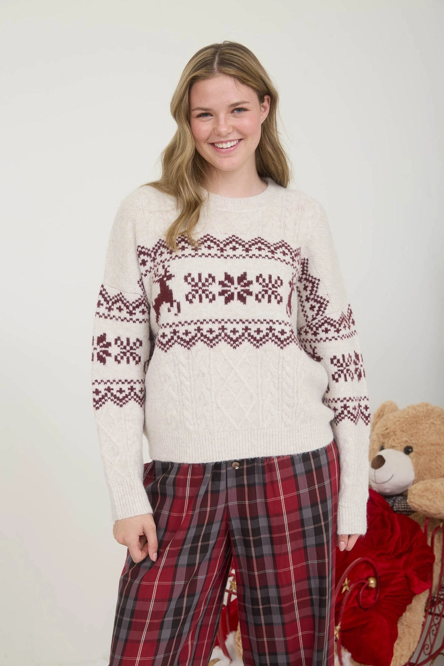 Snowflake Cable Knit Sweater