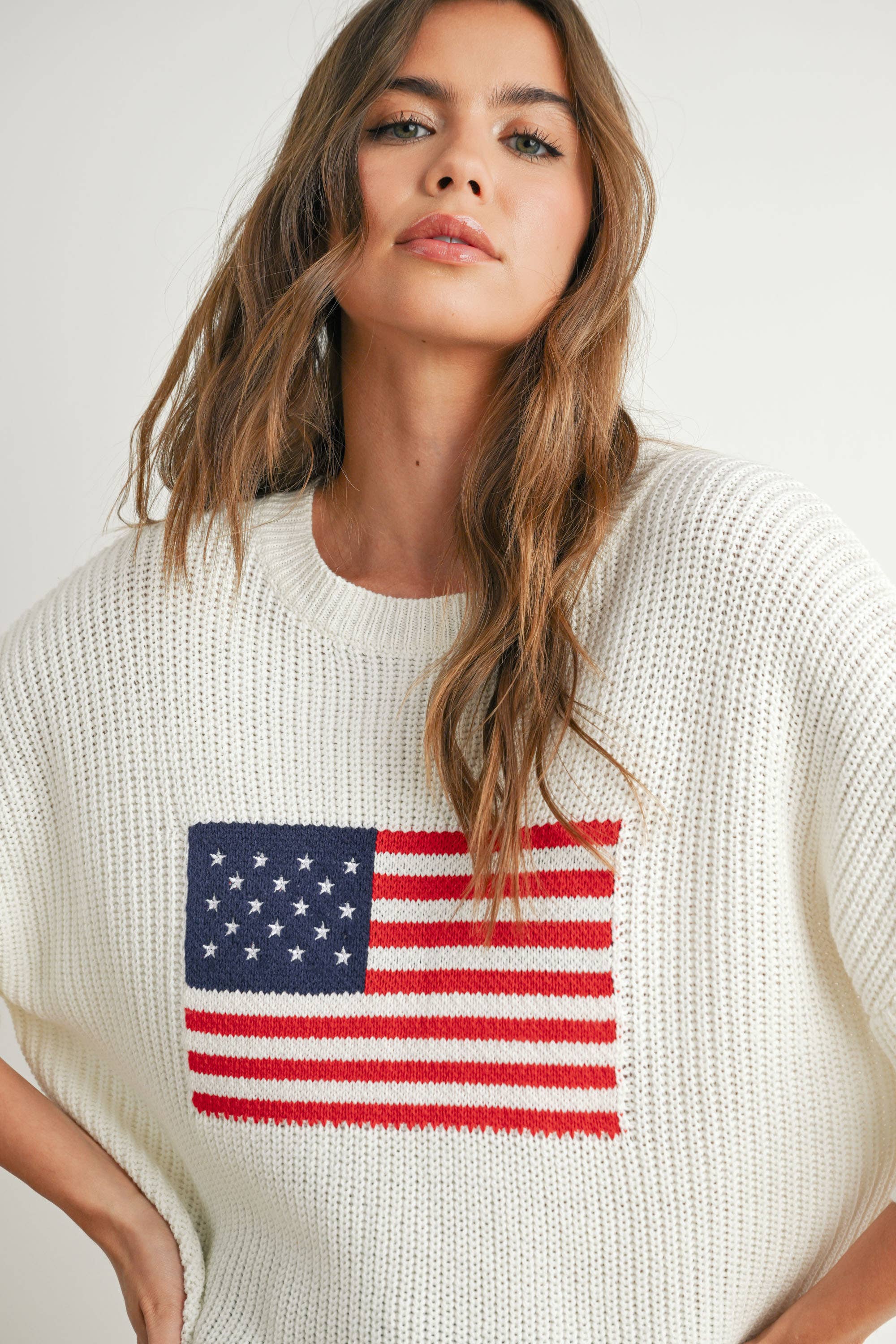 Flag Print Knit Sweater
