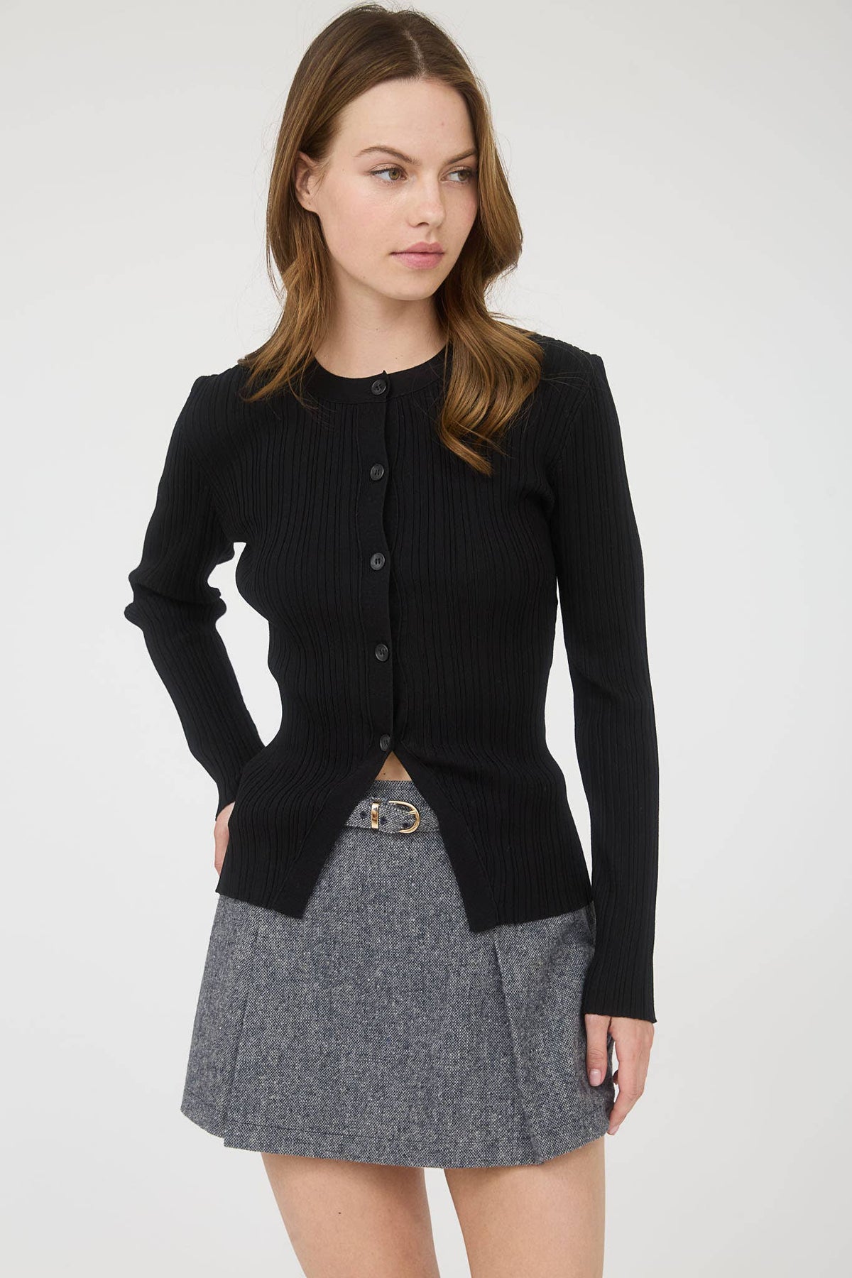 Split Hem Cardigan