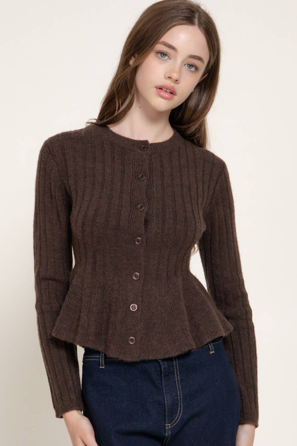 Peplum Sweater Cardigan