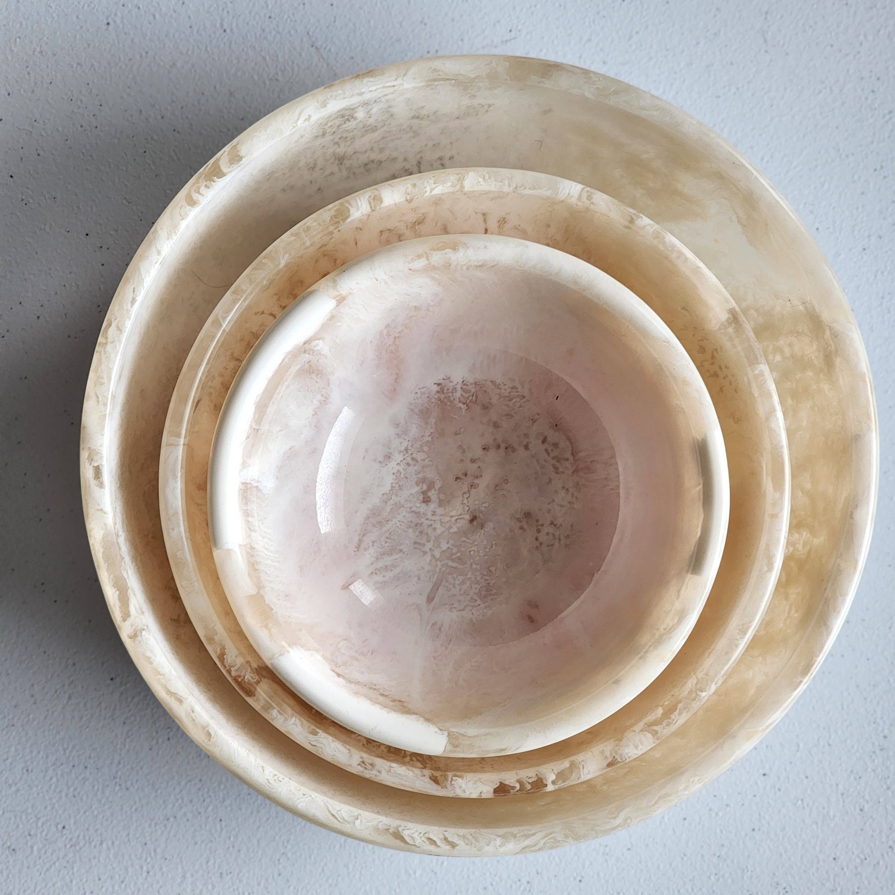 Set of 3 Resin Serving Bowls ivory front | MILK MONEY milkmoney.co | white elephant gift ideas, gift, mother's day gift ideas, white elephant gift, gift shops near me