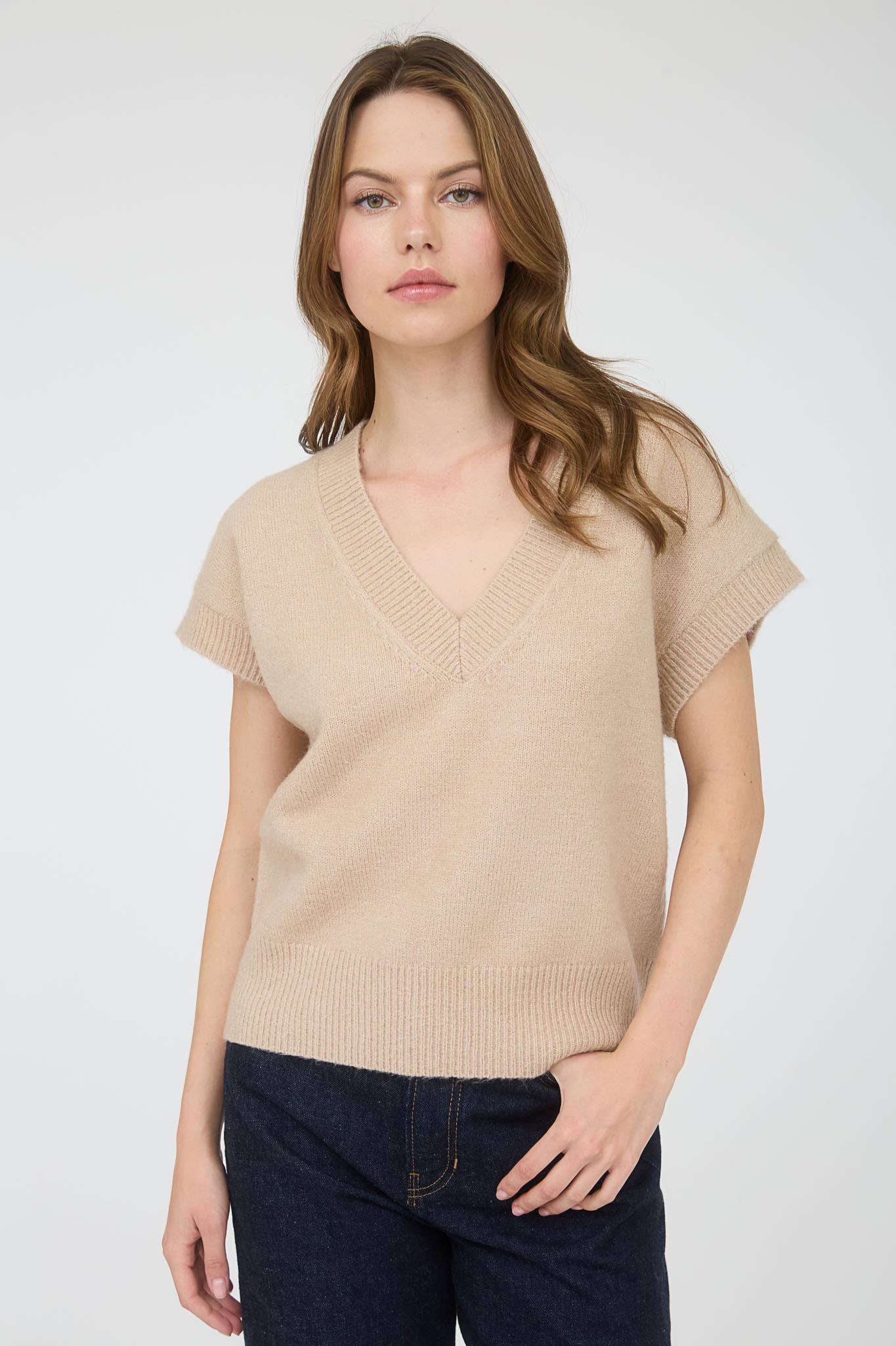 Cozy V-Neck Sleeveless Sweater