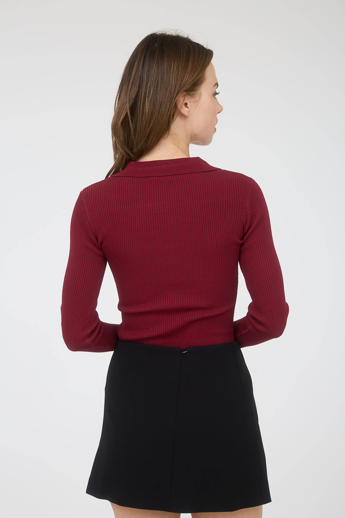 Gold-Button Knit Long Sleeve