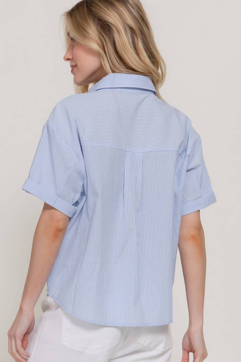 Bear Embroidered Collared Shirt