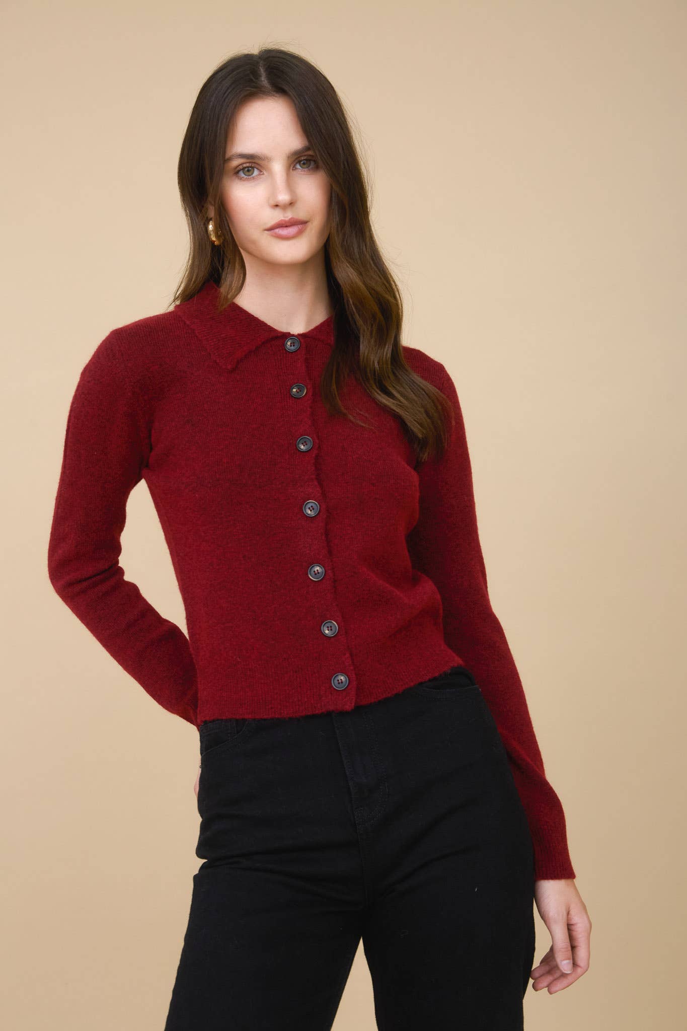 Collared Button Down Cardigan