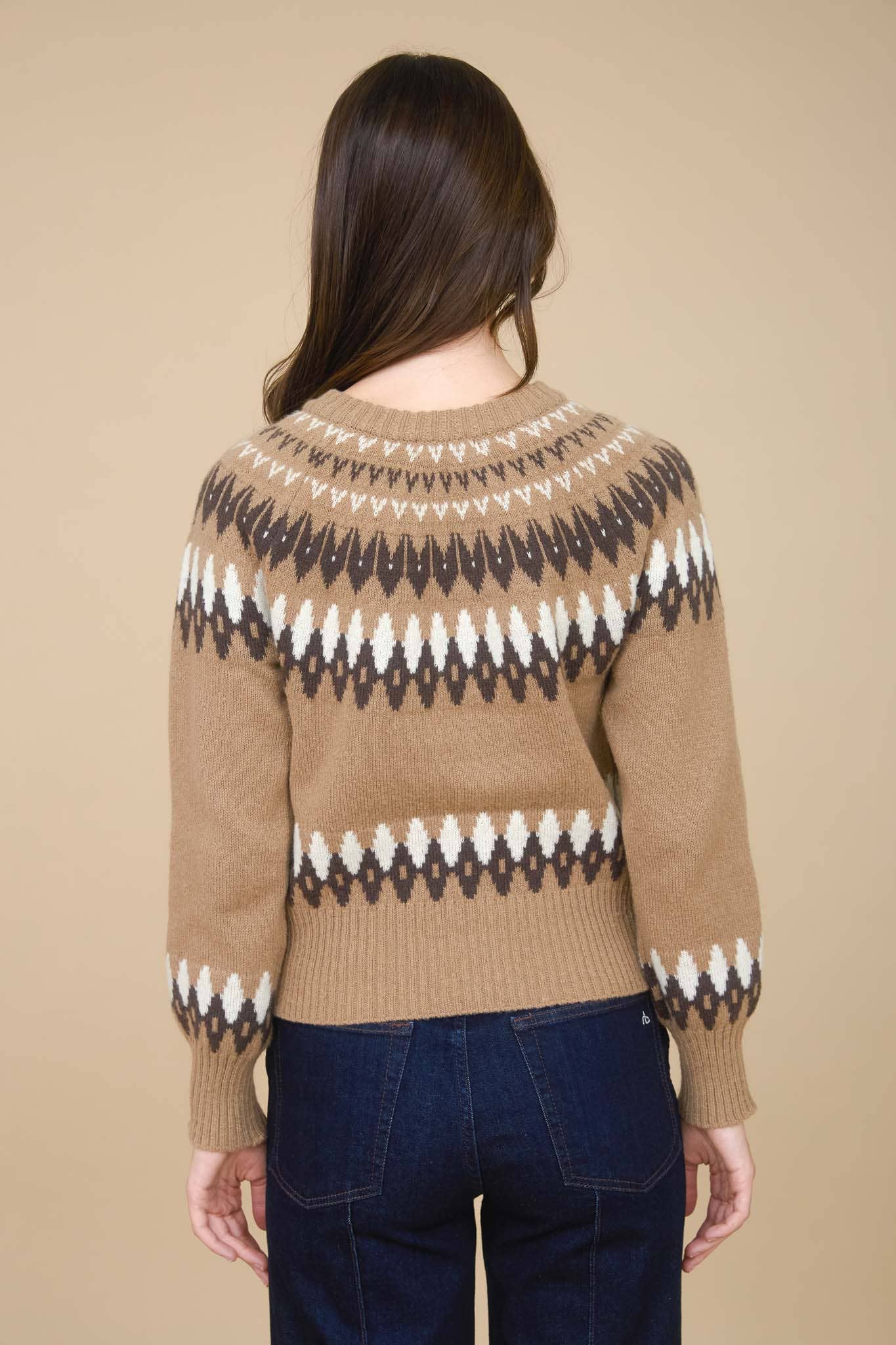 Fair Isle Button Down Knit Cardigan