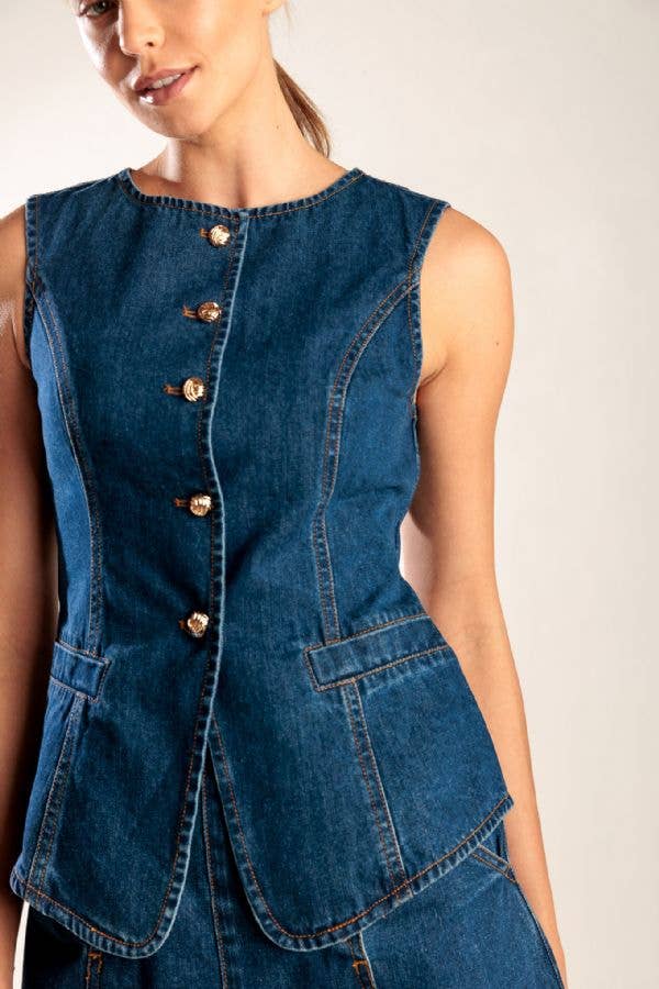 Dark Denim Vest