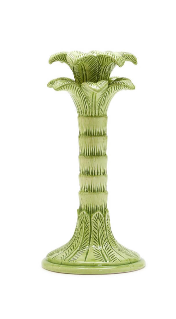 Green Palm Leaf Taper Candlestick Candleholder