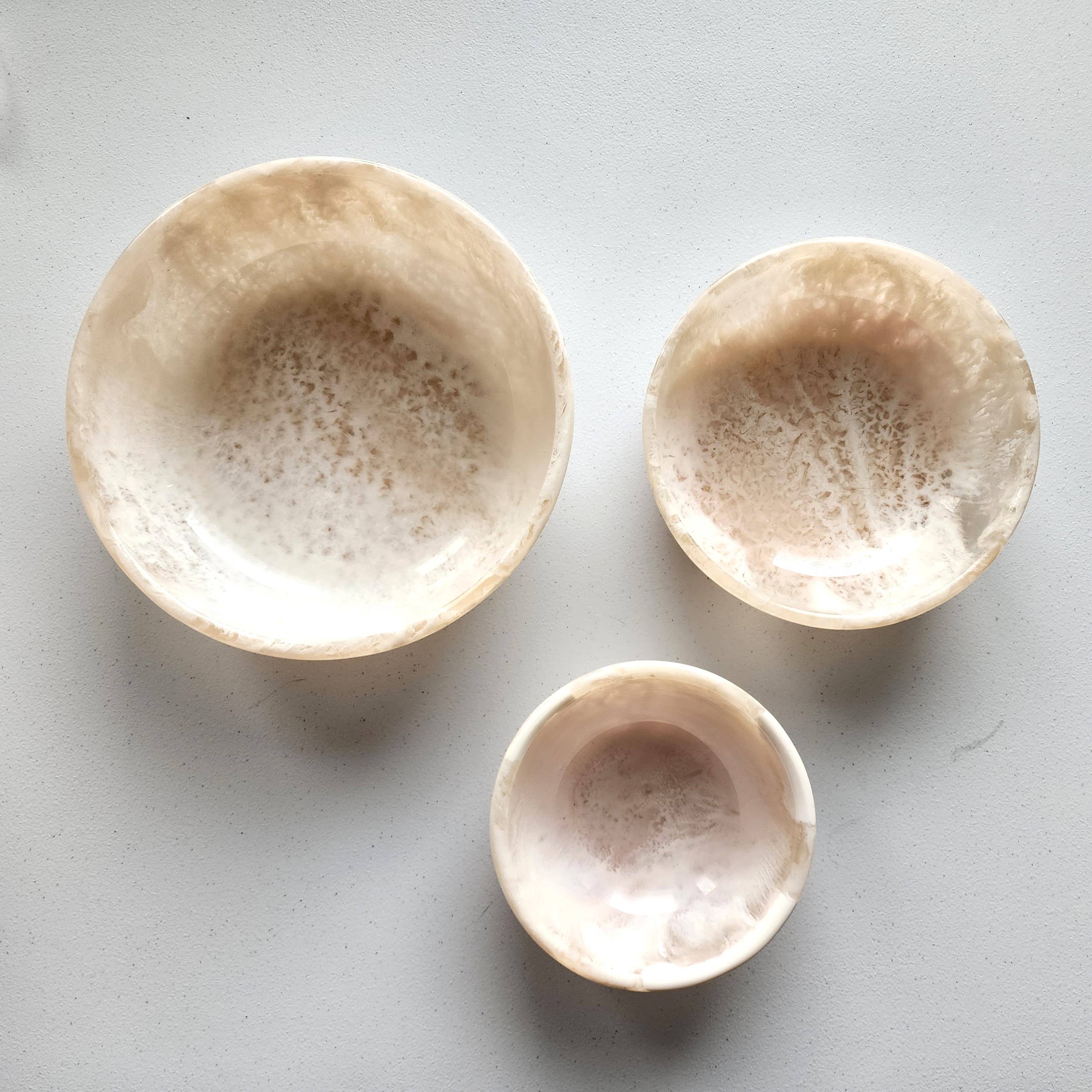 Set of 3 Resin Serving Bowls ivory front | MILK MONEY milkmoney.co | white elephant gift ideas, gift, mother's day gift ideas, white elephant gift, gift shops near me