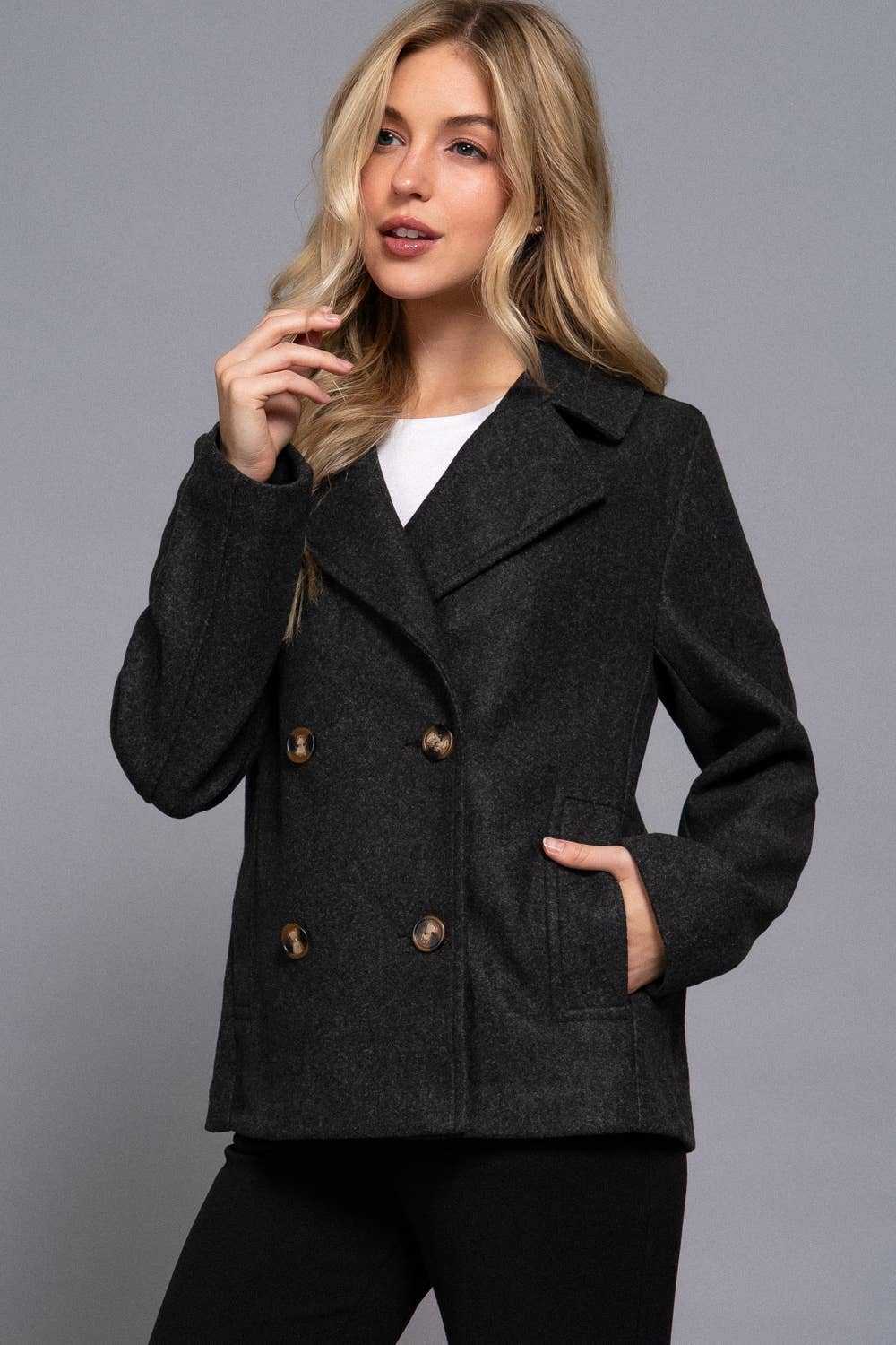 Short Felt Peacoat