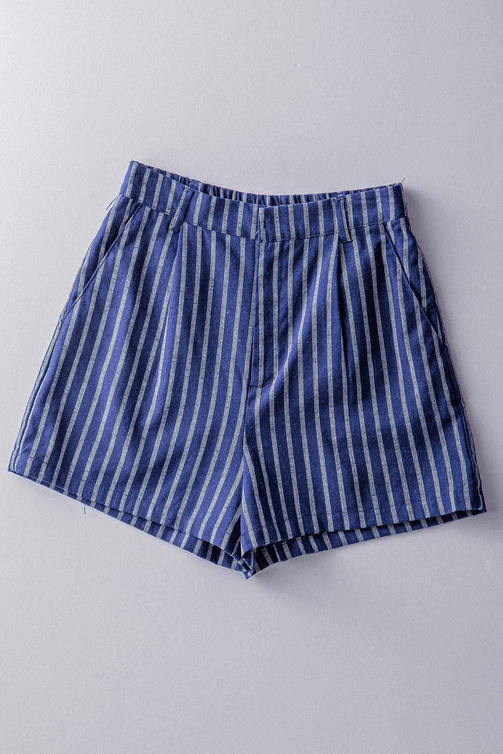 Coastal Linen Striped Shorts