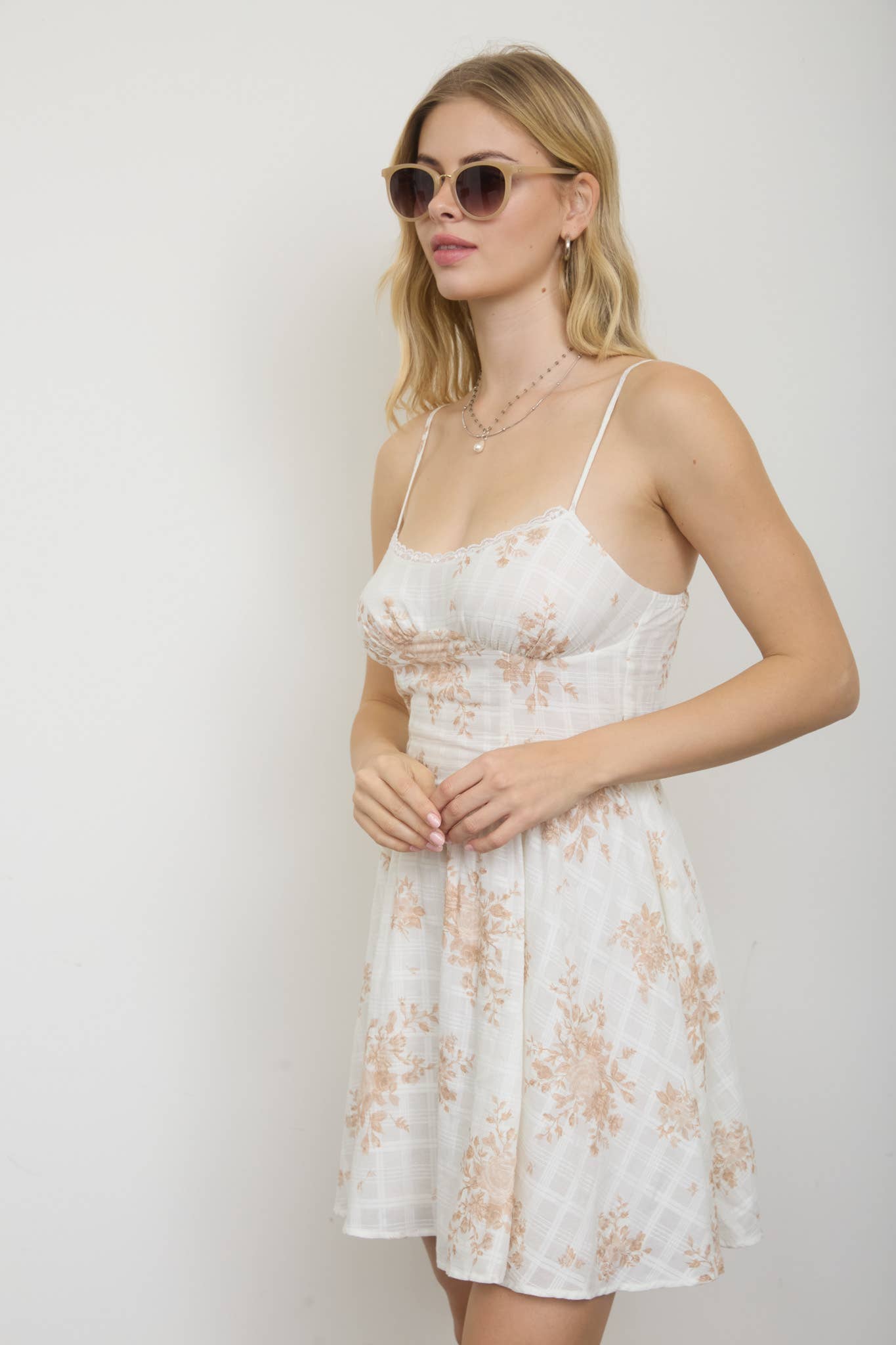 Floral Spaghetti Strap Corset Mini Dress