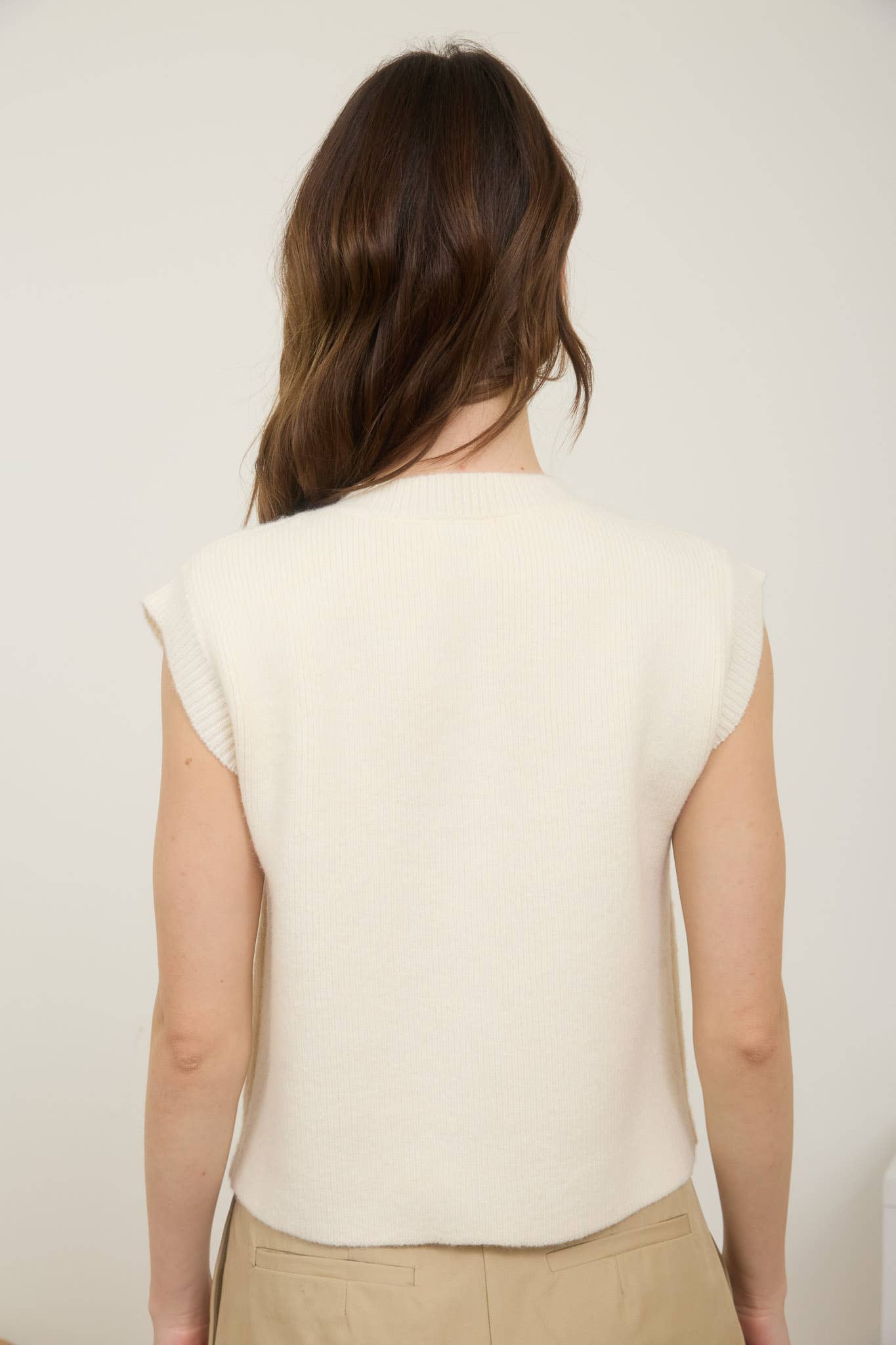 Gold Button Sleeveless Sweater