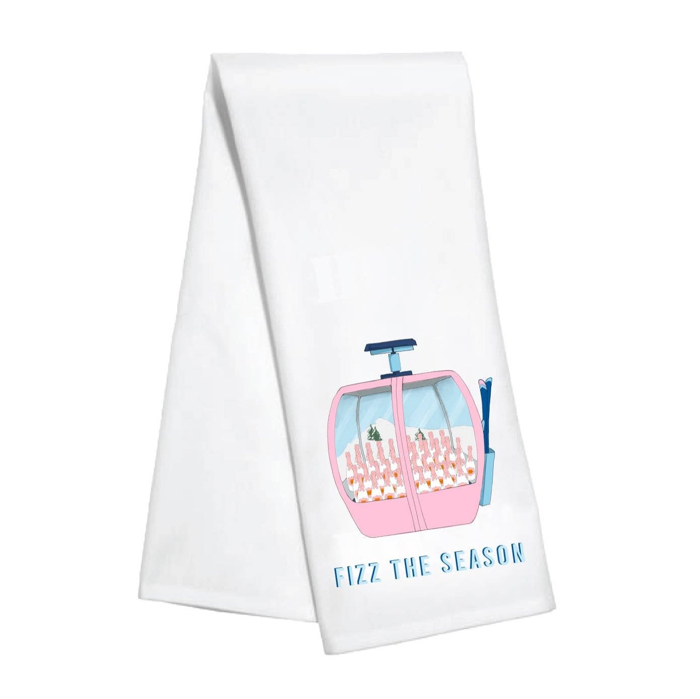 Pink Gondola Fizz the Season Kitchen Towel front | MILK MONEY milkmoney.co | Home decor online, Modern home decor, Luxury home furnishings, Best home decor, Home accessories for sale, Living room furniture sets, Kitchen decor ideas, Wall art for home, Bathroom accessories, Vintage home decor, Minimalist home decor