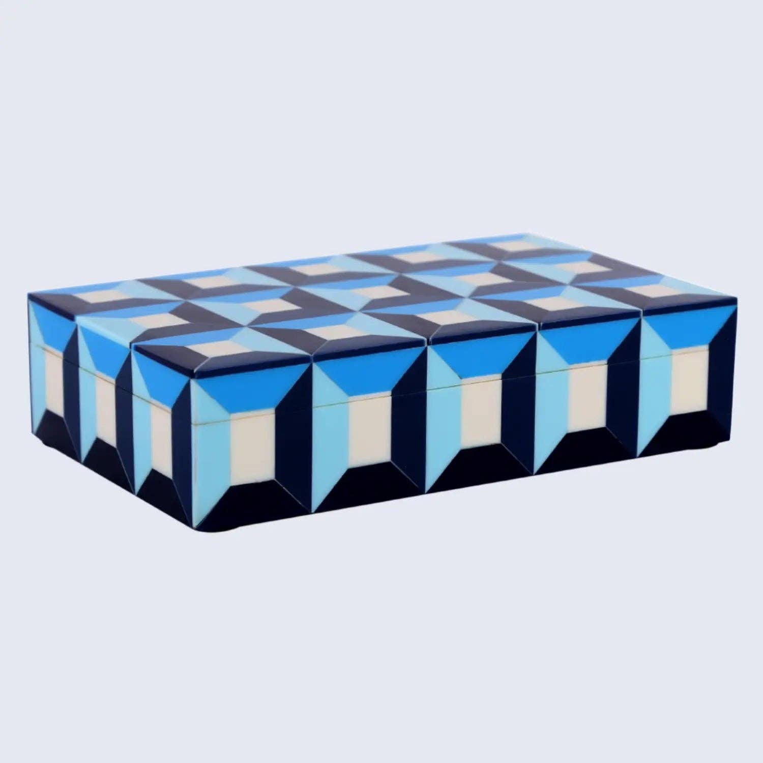 Blue Geometric Decorative Box