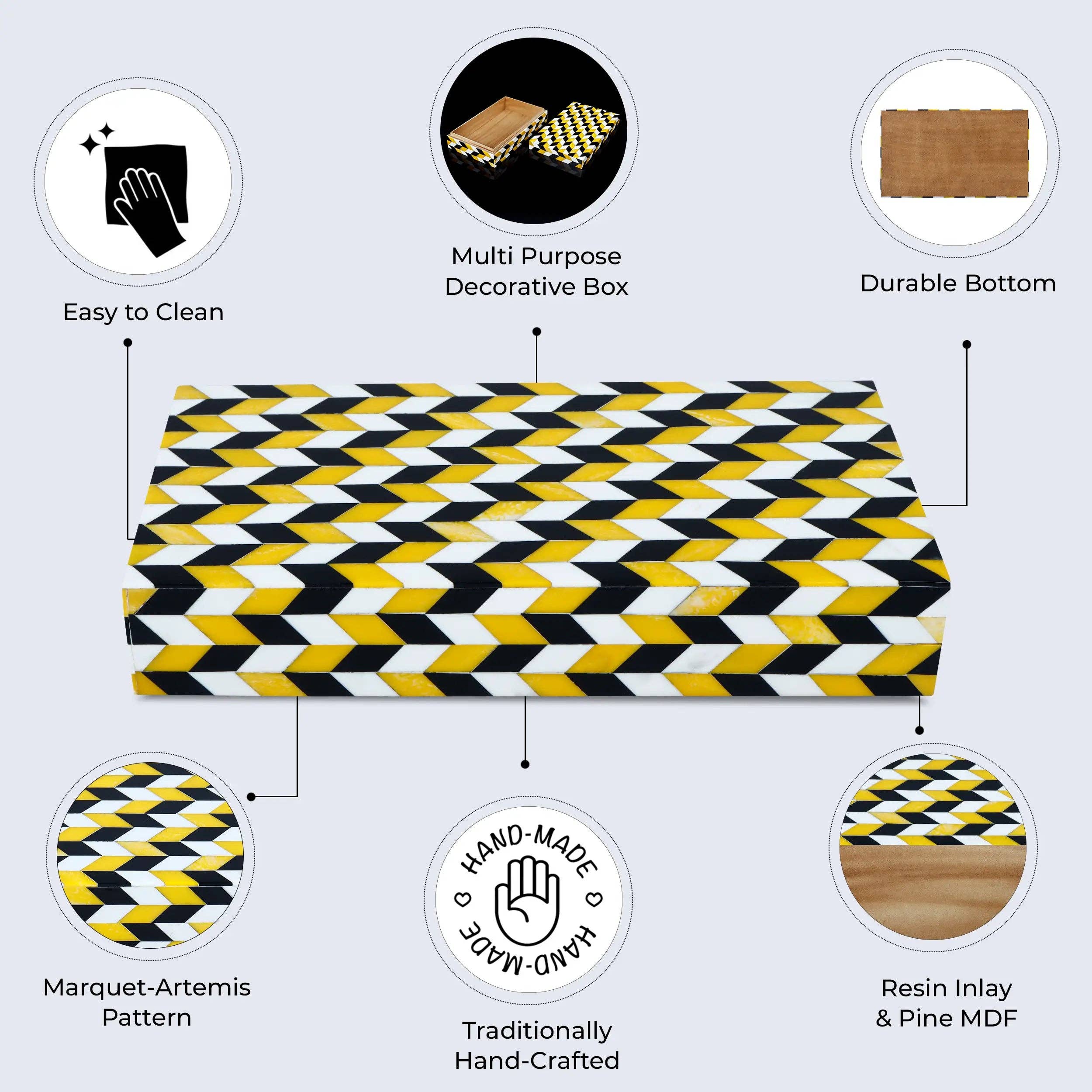 Yellow and Black Decorative Box