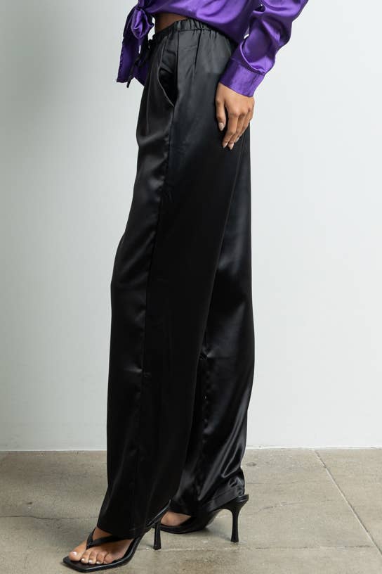 High Rise Satin Pants