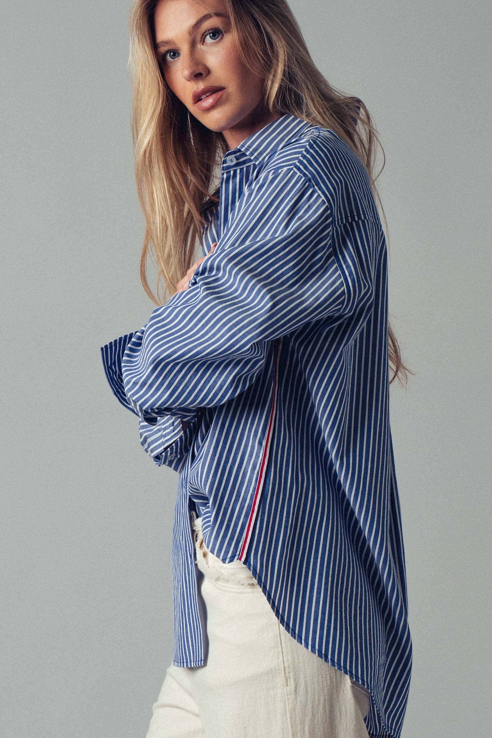 Side Stripe Detail Button Down