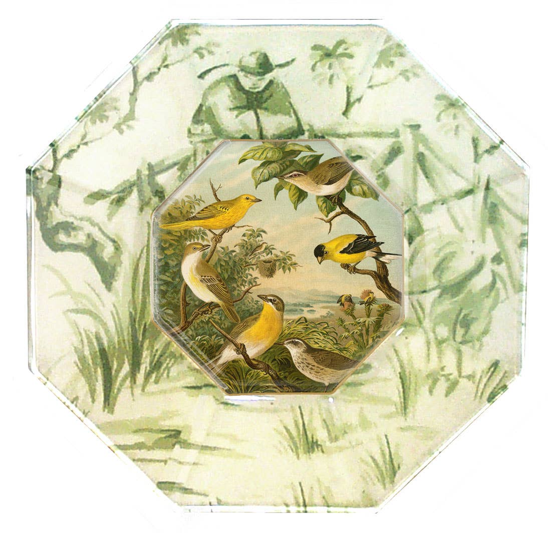 Yellow Birds Decoupage Glass Plate front | MILK MONEY milkmoney.co | Home decor online, Modern home decor, Luxury home furnishings, Best home decor, Home accessories for sale, Living room furniture sets, Kitchen decor ideas, Wall art for home, Bathroom accessories, Vintage home decor, Minimalist home decor