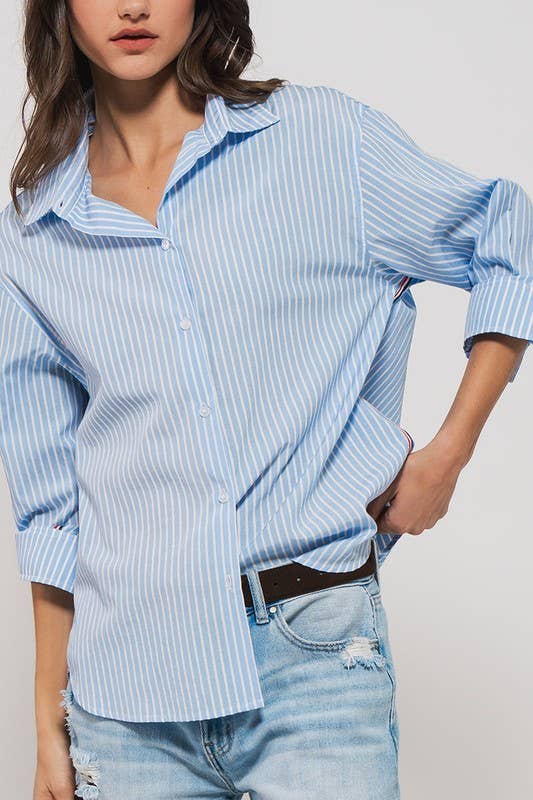 Side Stripe Detail Button Down