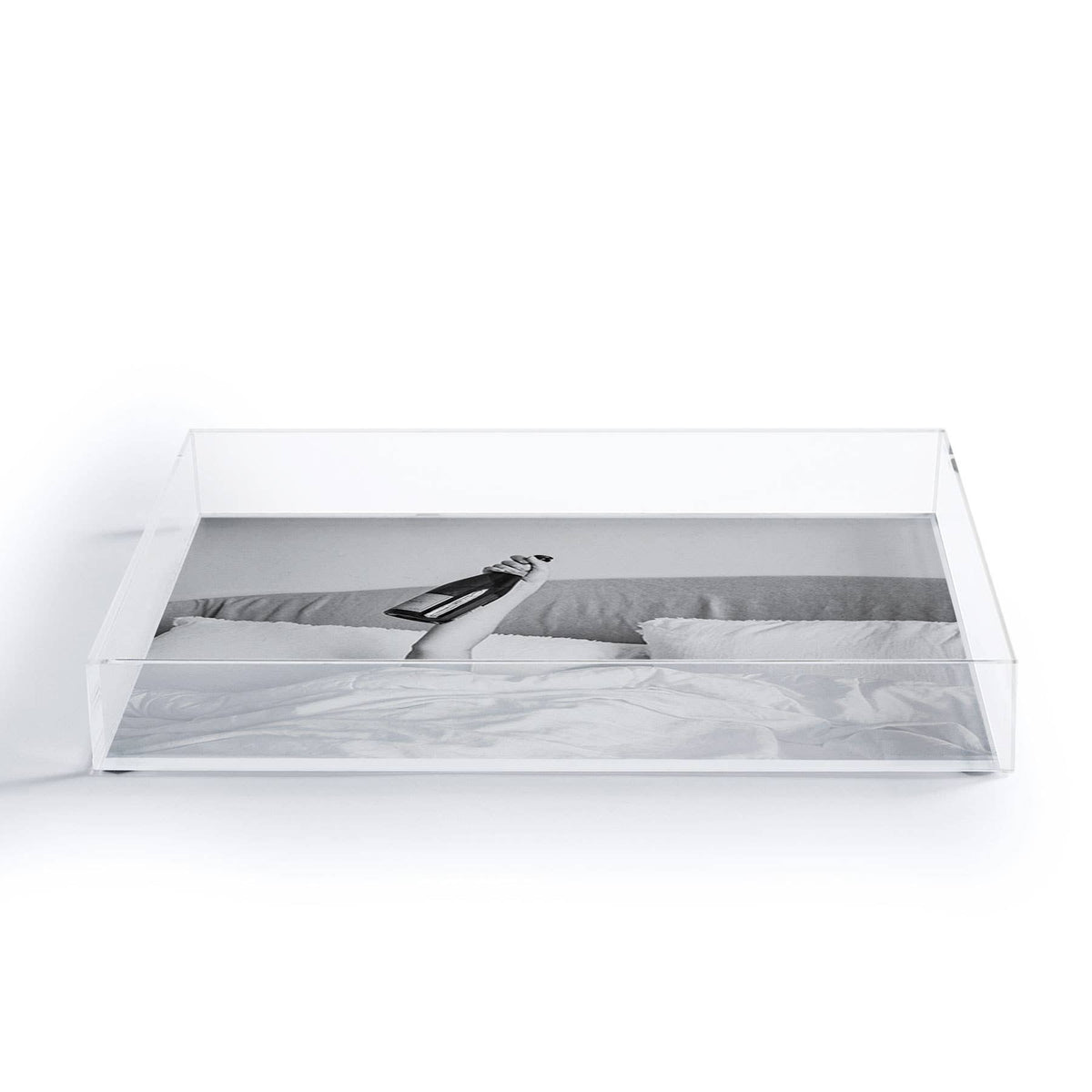 Champagne In Bed Acrylic Tray