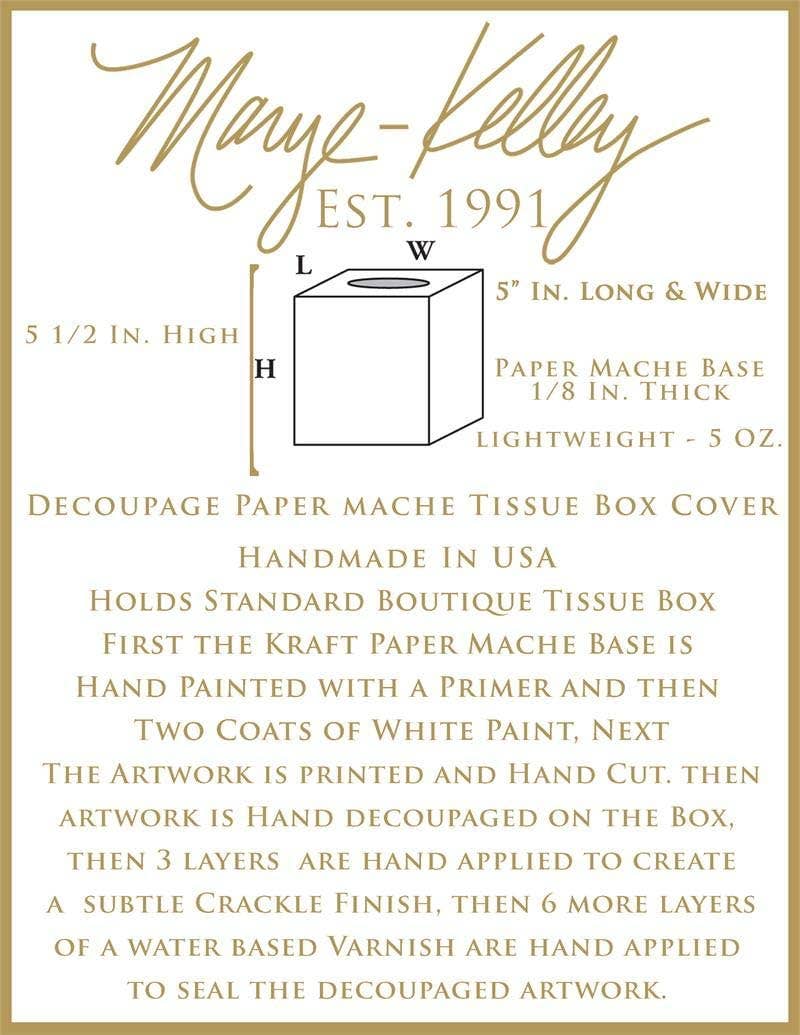 Fruit on Creme Paper Mache Tissue Box Cover