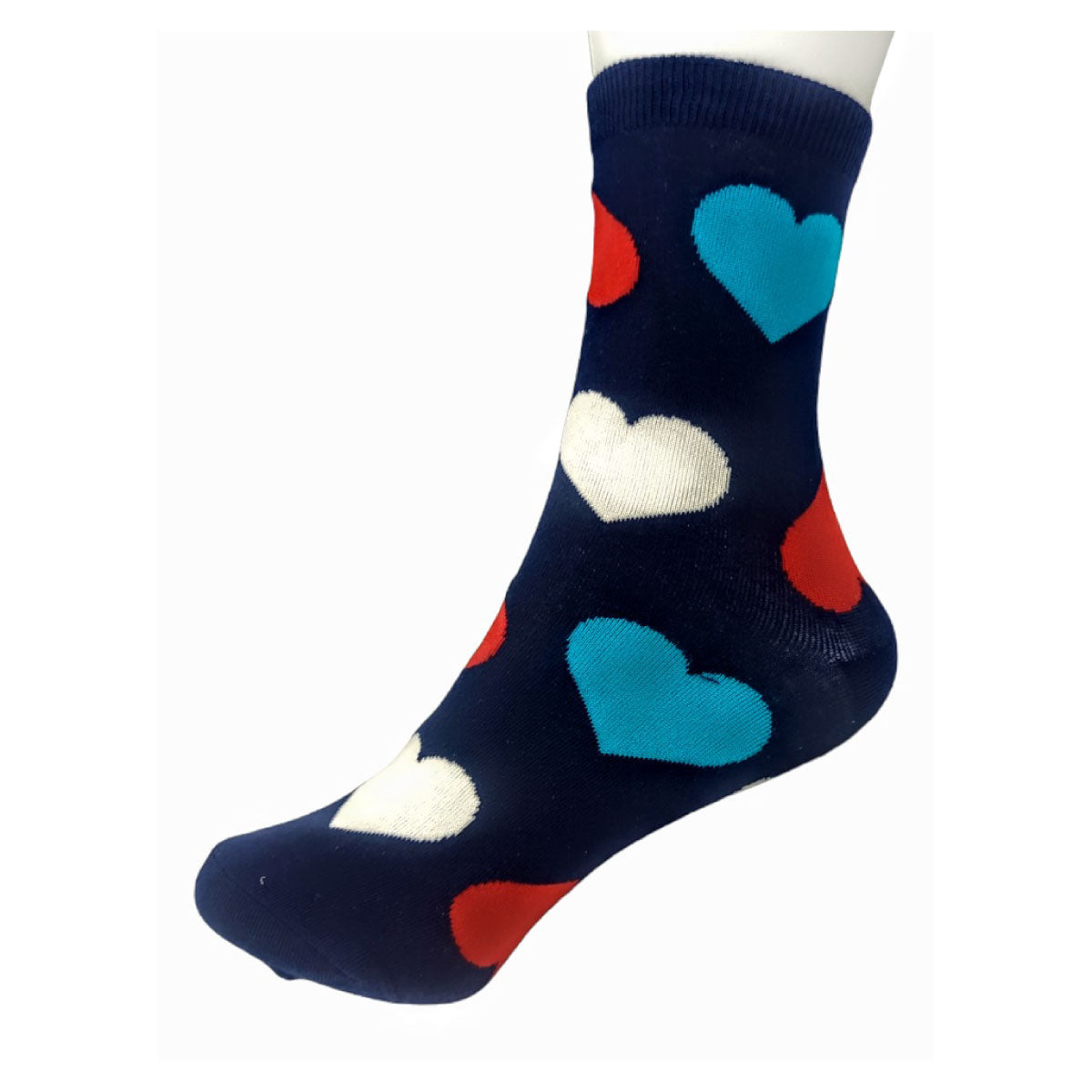 All Over Heart Half Crew Socks blue | MILK MONEY milkmoney.co | women's accessories. cute accessories. trendy accessories. cute accessories for girls. ladies accessories. women's fashion accessories.