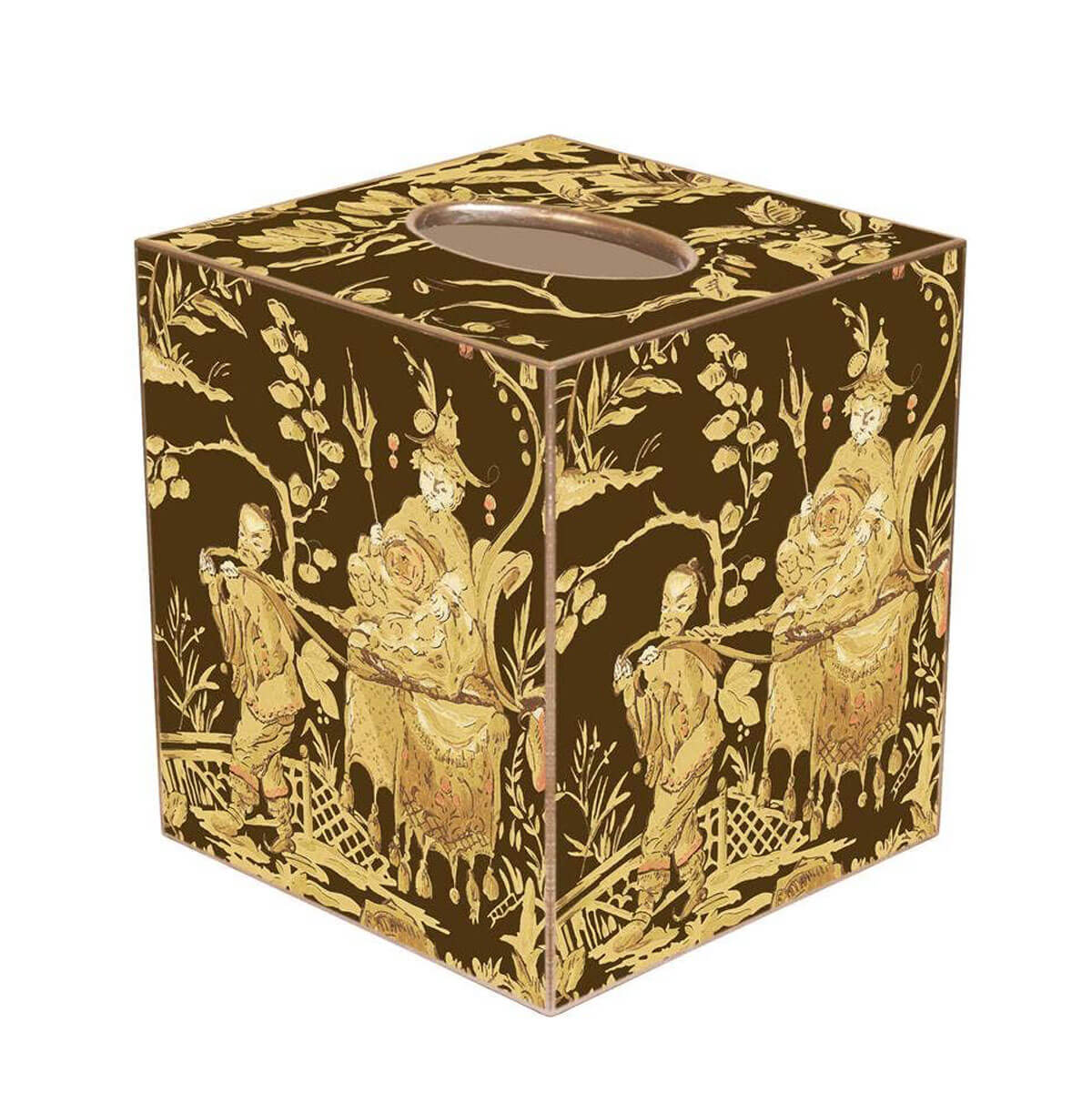 Asian Toile Paper Mache Tissue Box Cover