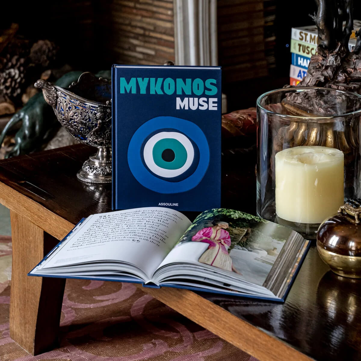 Assouline Mykonos Muse Coffee Table Book front | MILK MONEY milkmoney.co | Home decor online, Modern home decor, Luxury home furnishings, Best home decor, Home accessories for sale, Living room furniture sets, Kitchen decor ideas, Wall art for home, Bathroom accessories, Vintage home decor, Minimalist home decor