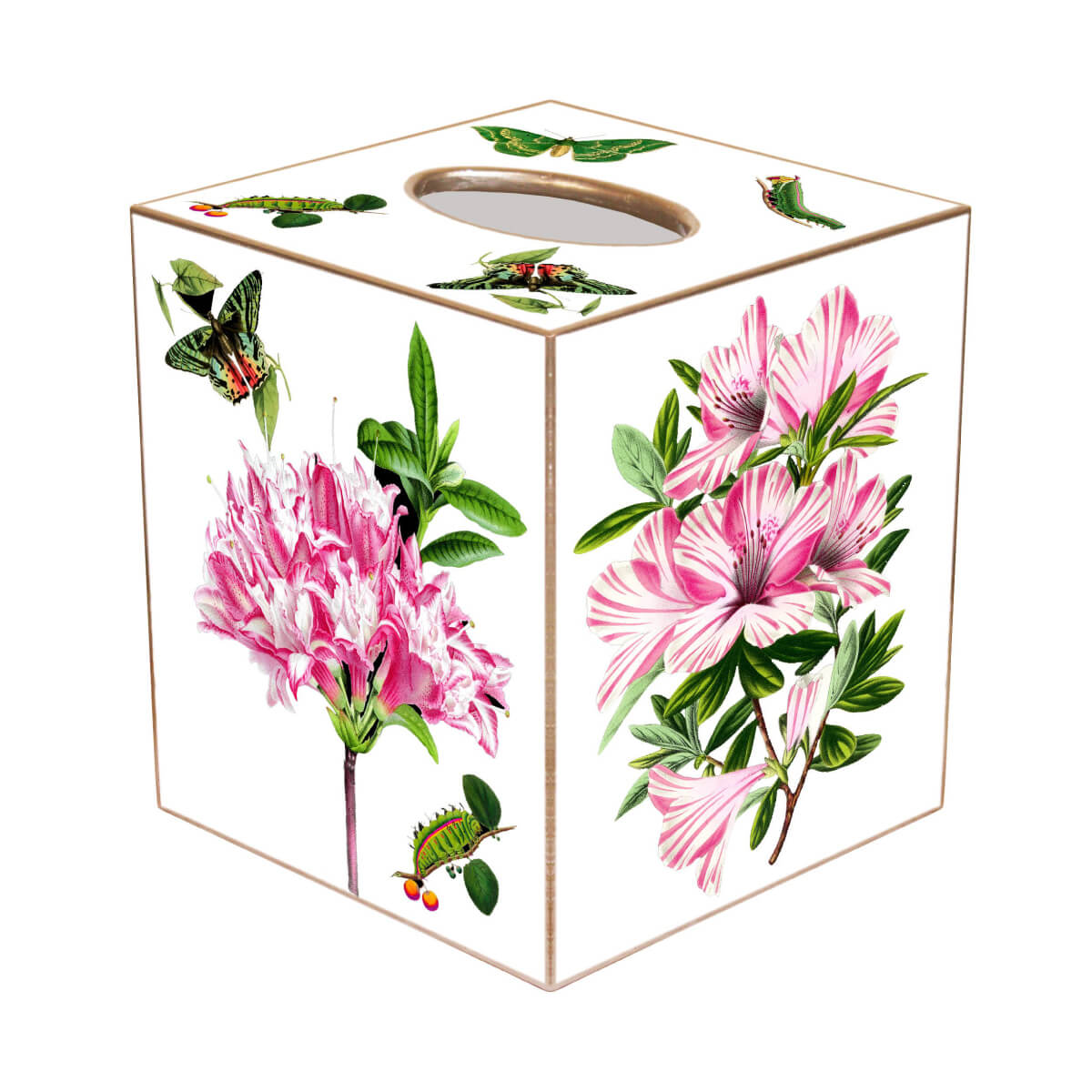 Azaleas on White Paper Mache Tissue Box Cover pink front | MILK MONEY milkmoney.co | Home decor online, Modern home decor, Luxury home furnishings, Best home decor, Home accessories for sale, Living room furniture sets, Kitchen decor ideas, Wall art for home, Bathroom accessories, Vintage home decor, Minimalist home decor