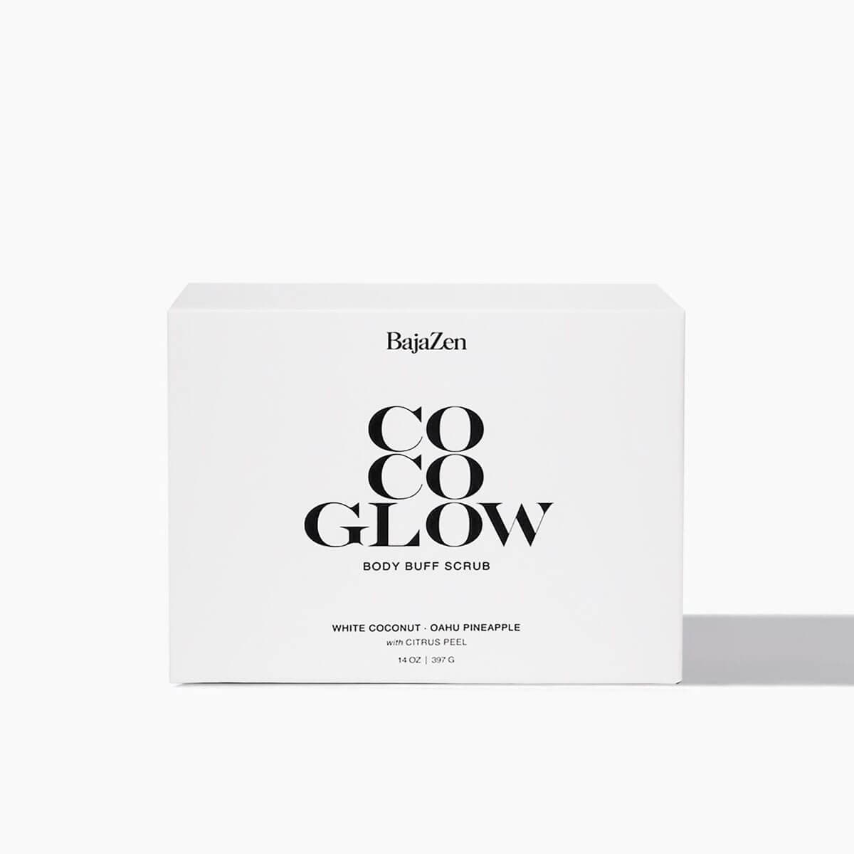 Baja Zen Coco Glow Body Buff Scrub front | MILK MONEY milkmoney.co | natural skin care products. organic skin care. clean beauty products. organic skin care products. natural skincare. vegan skincare. organic skincare. organic beauty products. vegan cruelty free skincare. vegan skincare products