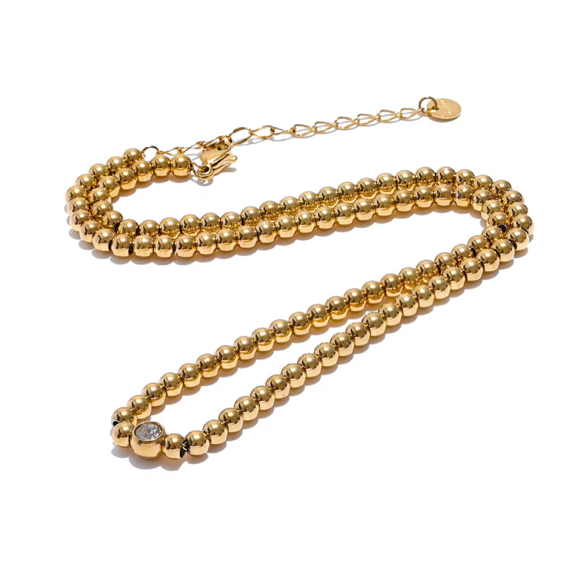 Beaded Crystal Charm Necklace gold front | MILK MONEY milkmoney.co | cute necklaces. pretty necklaces. trendy necklaces.
cute simple necklaces. cute gold necklace. cute cheap necklaces. cute necklaces for women. trendy layered necklaces. casual necklace. cute trendy necklaces