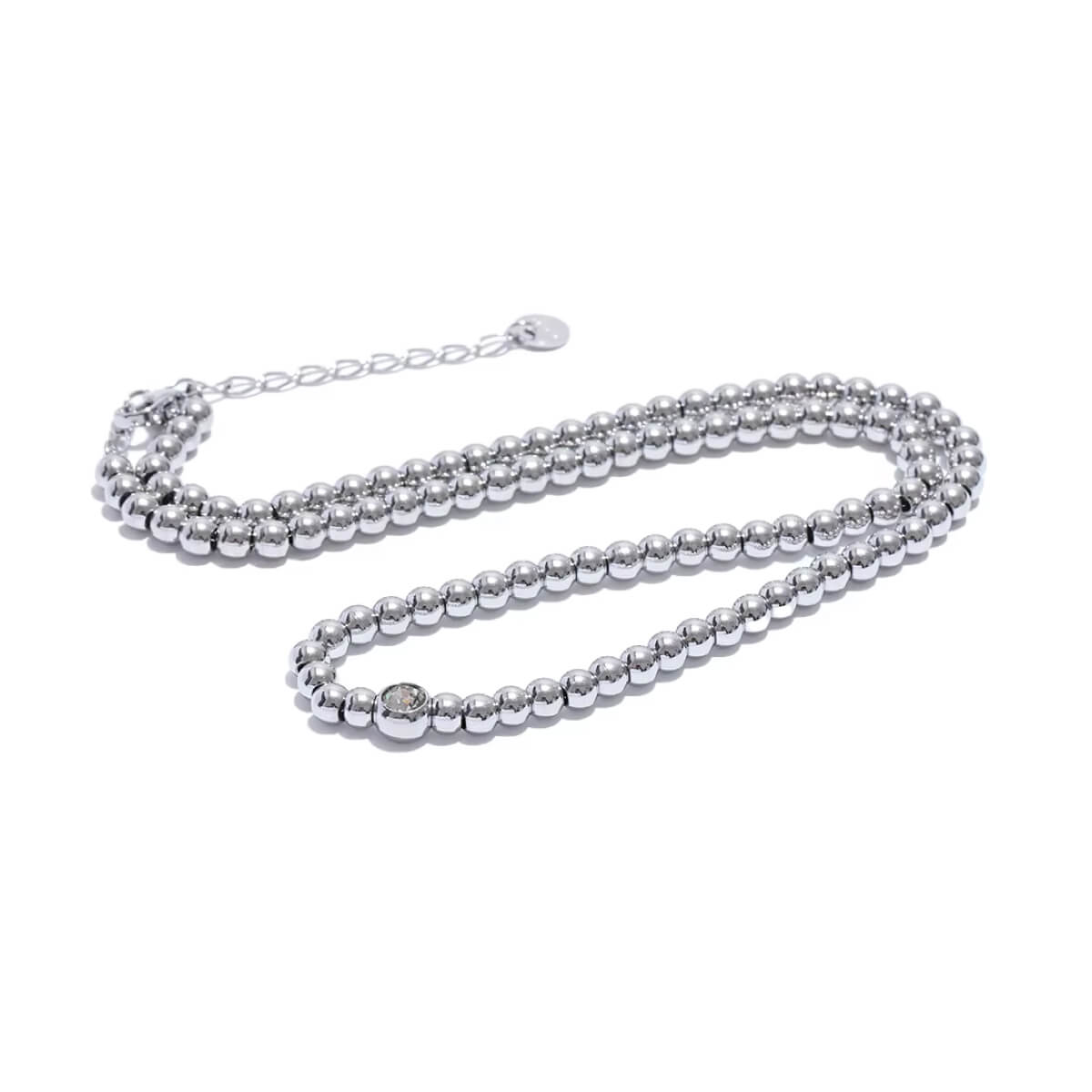 Beaded Crystal Charm Necklace silver front | MILK MONEY milkmoney.co | cute necklaces. pretty necklaces. trendy necklaces.
cute simple necklaces. cute gold necklace. cute cheap necklaces. cute necklaces for women. trendy layered necklaces. casual necklace. cute trendy necklaces