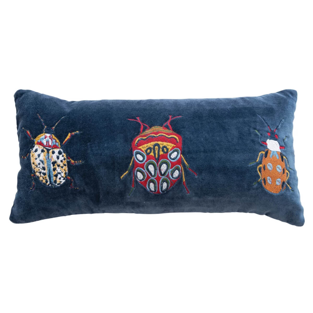 Beetles Cotton Velvet Embroidered Lumbar Pillow blue front | MILK MONEY milkmoney.co | Home decor online, Modern home decor, Luxury home furnishings, Best home decor, Home accessories for sale, Living room furniture sets, Kitchen decor ideas, Wall art for home, Bathroom accessories, Vintage home decor, Minimalist home decor