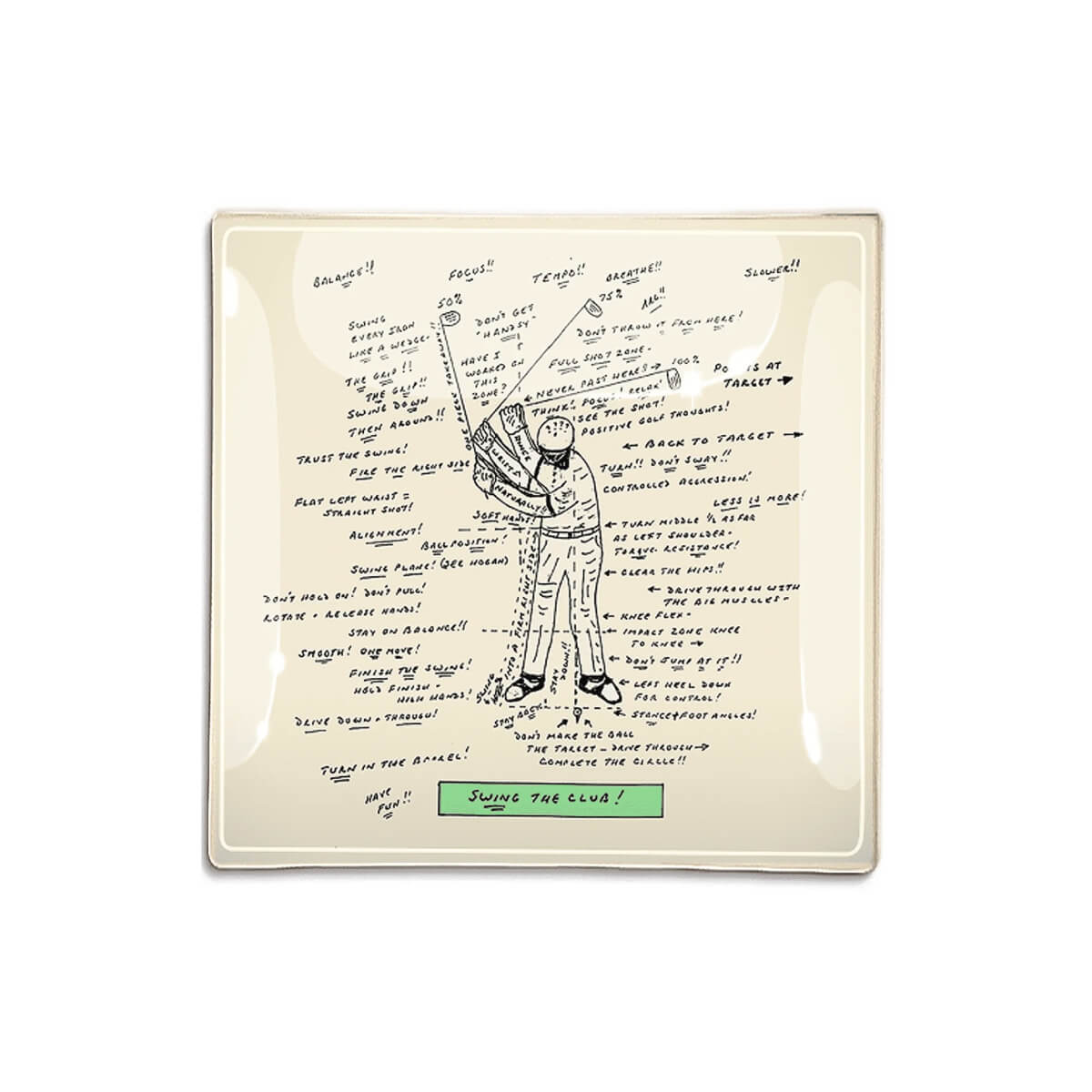 Ben's Garden Golf Sketch Swing The Club Decoupage Glass Tray front | MILK MONEY milkmoney.co | Home decor online, Modern home decor, Luxury home furnishings, Best home decor, Home accessories for sale, Living room furniture sets, Kitchen decor ideas, Wall art for home, Bathroom accessories, Vintage home decor, Minimalist home decor