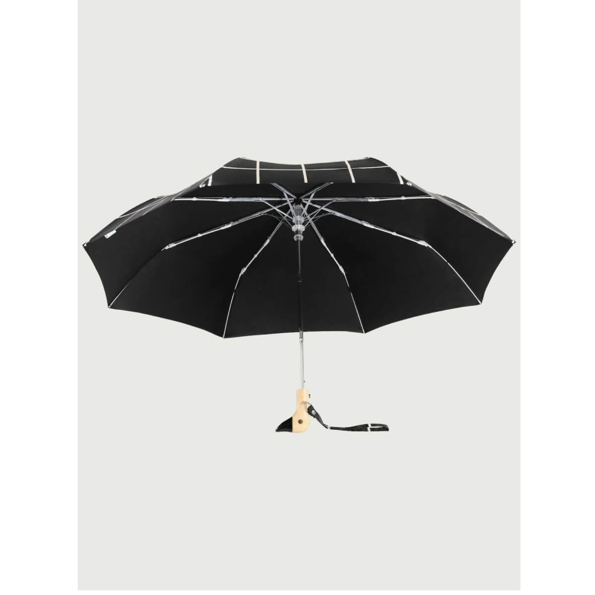 Black Grid Compact Duckhead Umbrella black | MILK MONEY milkmoney.co | white elephant gift ideas, gift, mother's day gift ideas, white elephant gift, gift shops near me