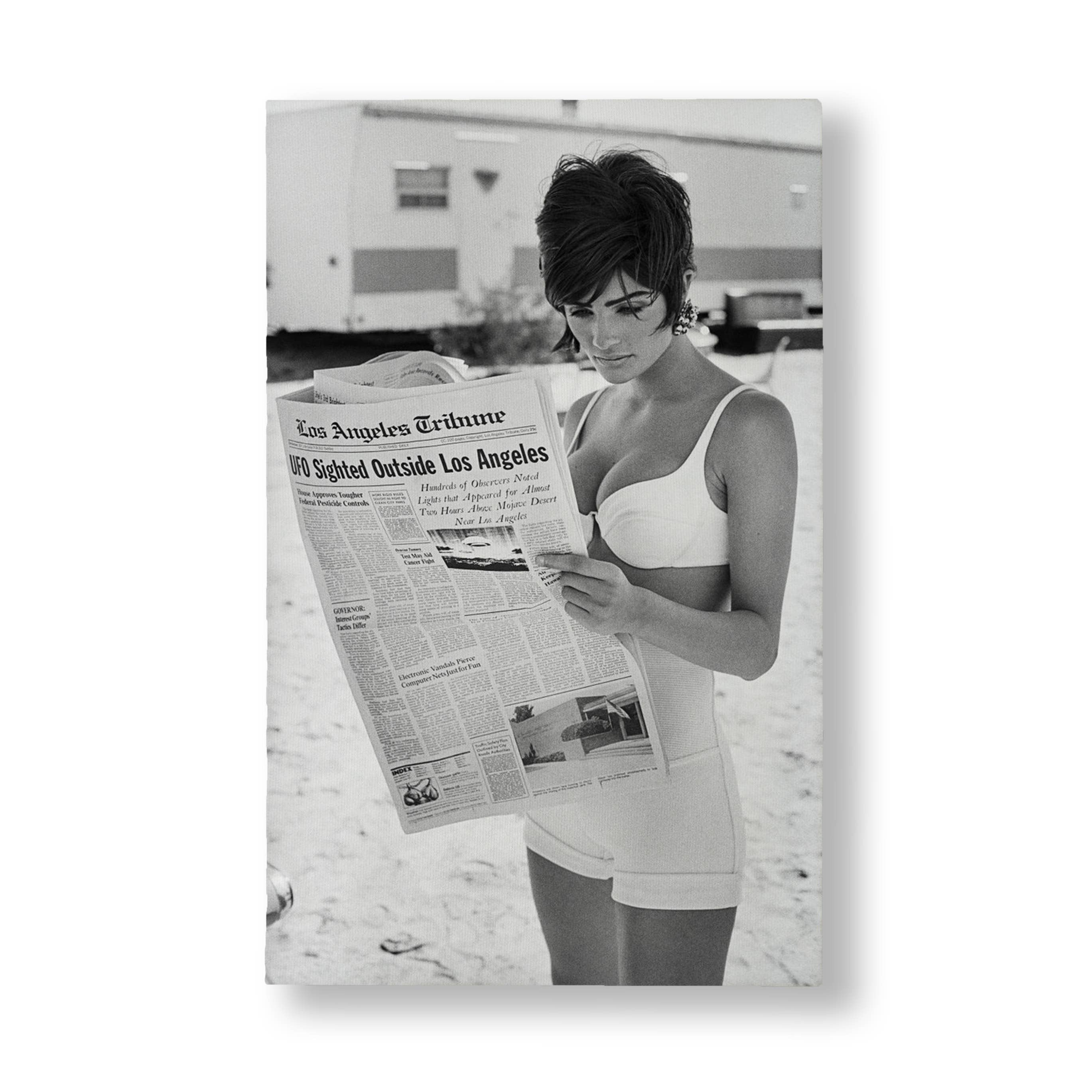 Black & White Helena Newspaper Photo Canvas Wall Art front | MILK MONEY milkmoney.co | white elephant gift ideas, gift, mother's day gift ideas, white elephant gift, gift shops near me, cute home decor, mother's day gift, cute home accents, handmade in USA, elegant home decor