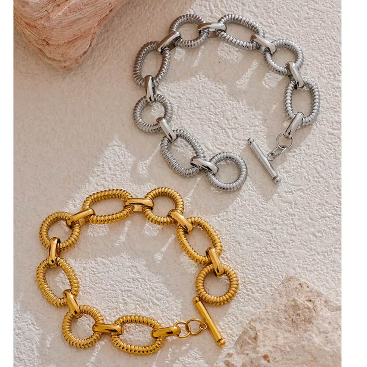 Braided Chain Link Bracelet gold front | MILK MONEY milkmoney.co | cute bracelets. cool bracelets. beach bracelets. bracelet packs. cute cheap bracelets. cute simple bracelets. cute bracelets with beads. cute women's bracelets.