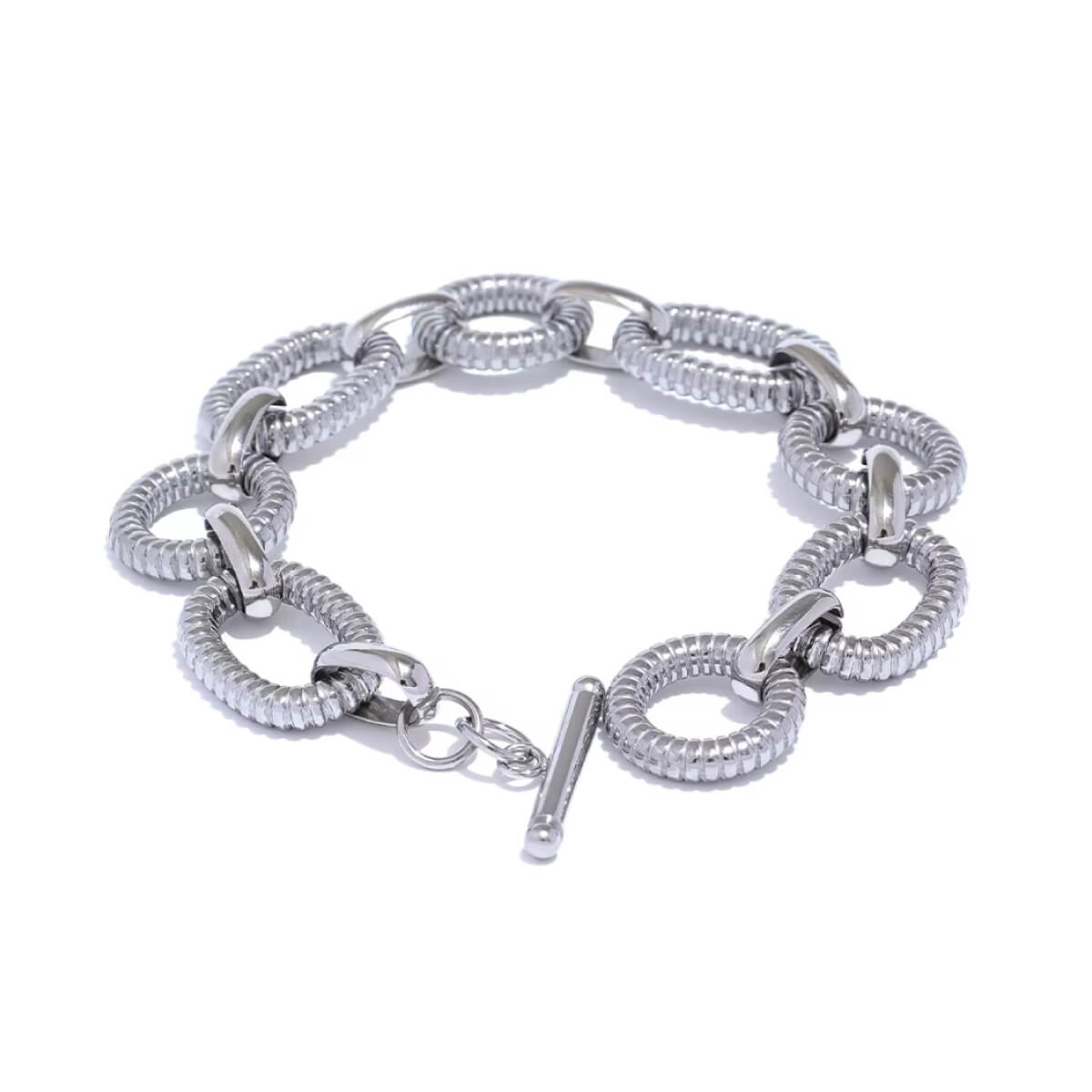 Braided Chain Link Bracelet silver front | MILK MONEY milkmoney.co | cute bracelets. cool bracelets. beach bracelets. bracelet packs. cute cheap bracelets. cute simple bracelets. cute bracelets with beads. cute women's bracelets.