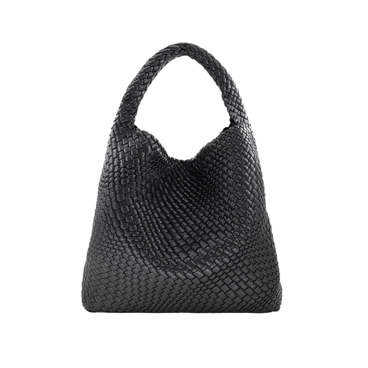 Braided Faux Leather Hobo Bag