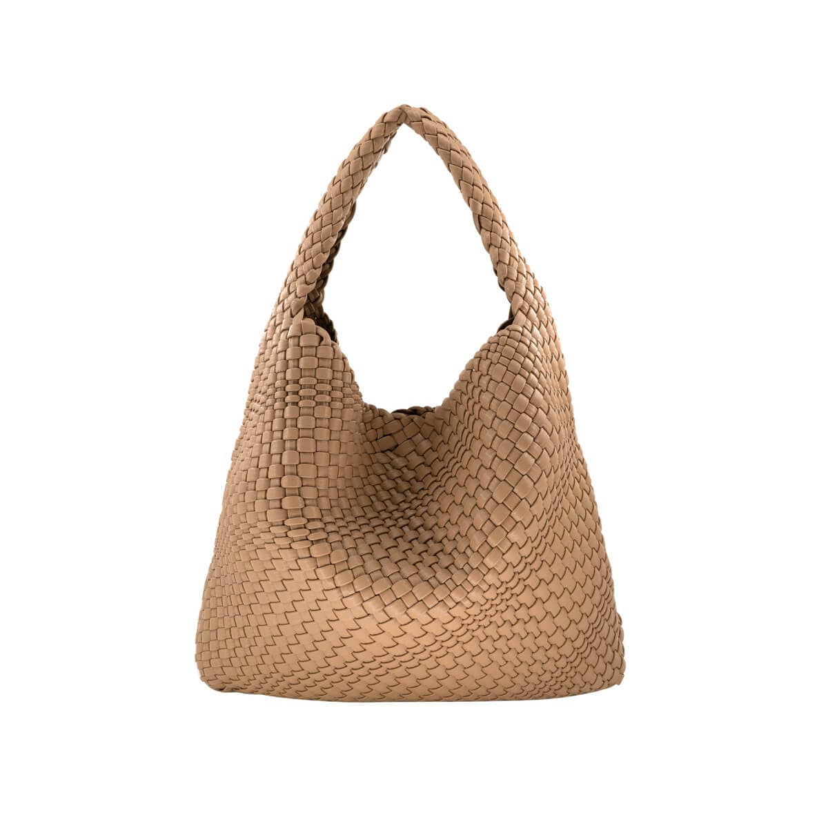 Braided Faux Leather Hobo Bag